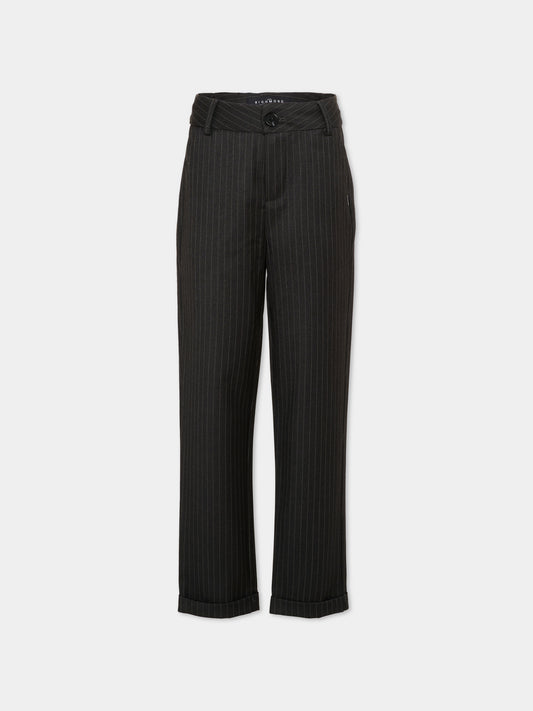 Pantalone grigio gessato per bambino,Richmond,RBP26092PA GREY DARK PINSTRIPE