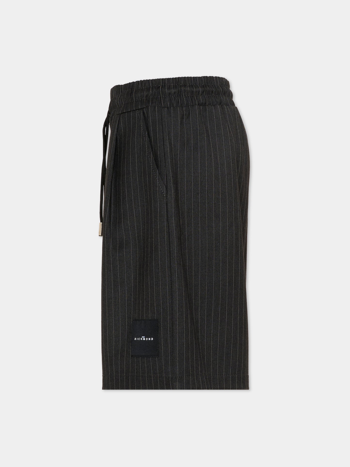 Shorts eleganti grigi gessati per bambino,Richmond,RBP26082BE GREY DARK PINSTRIPE