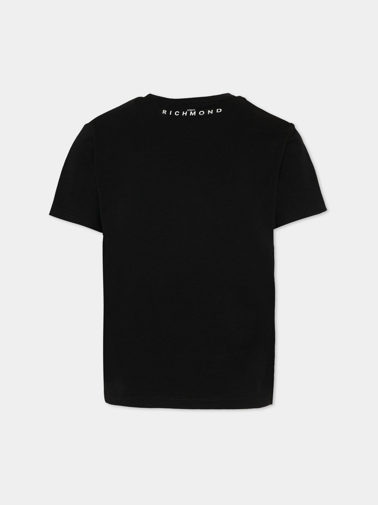 T-shirt nera per bambini con logo,Richmond,RBP26008TS BLACK