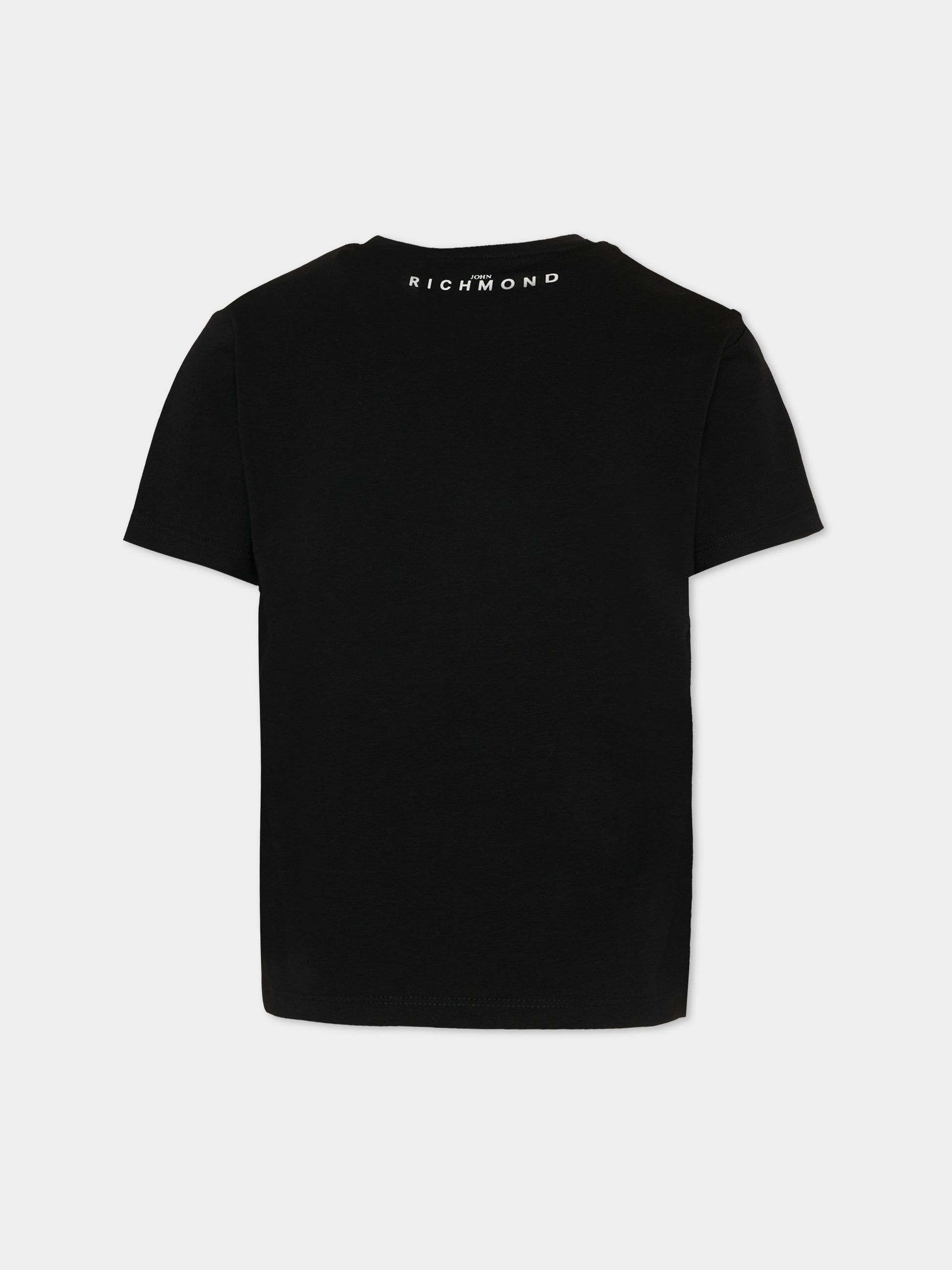 T-shirt nera per bambini con logo,Richmond,RBP26008TS BLACK