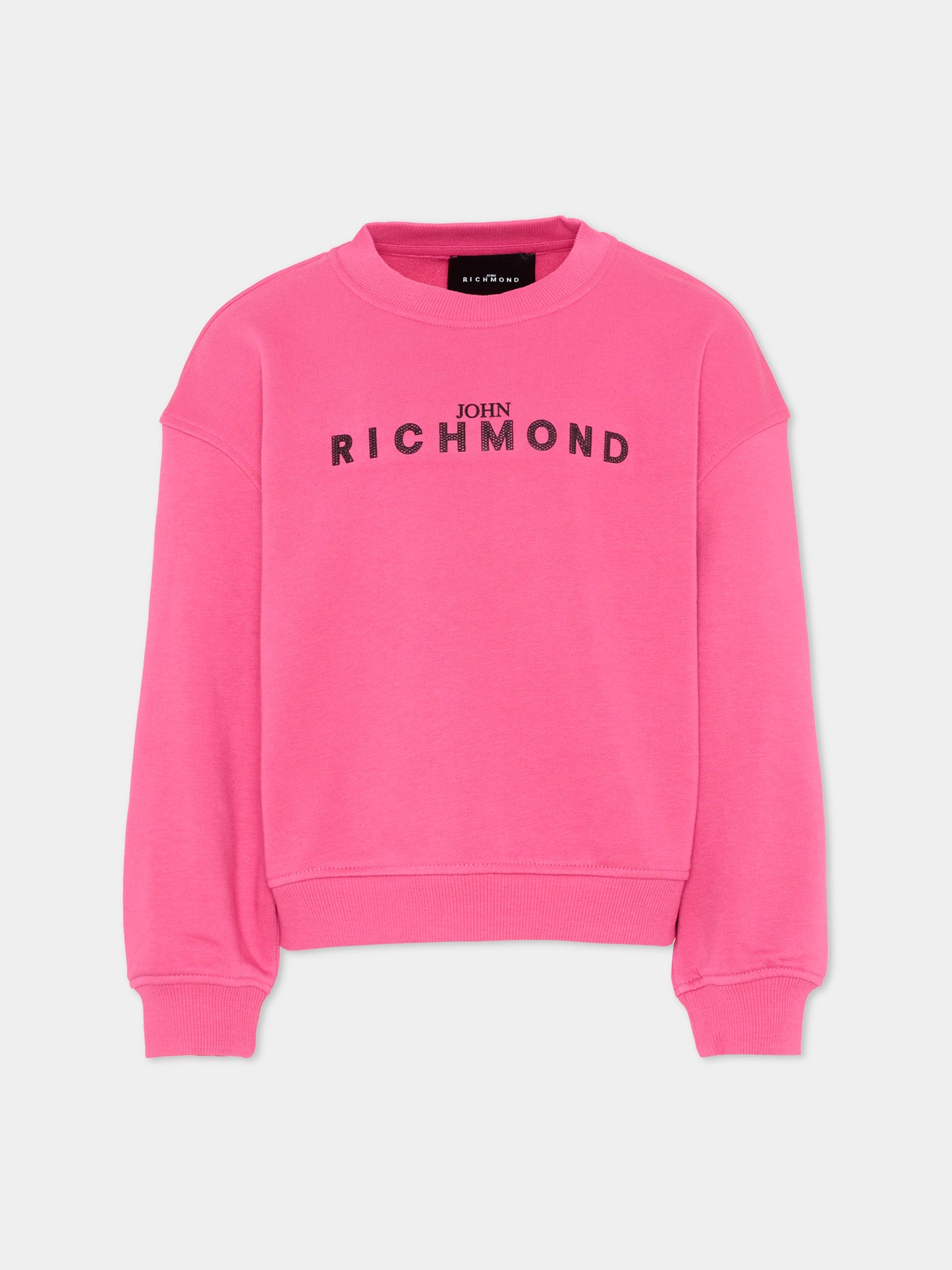 Felpa fucsia per bambina con logo,Richmond,RGP26010FE FUCHSIA PURPLE