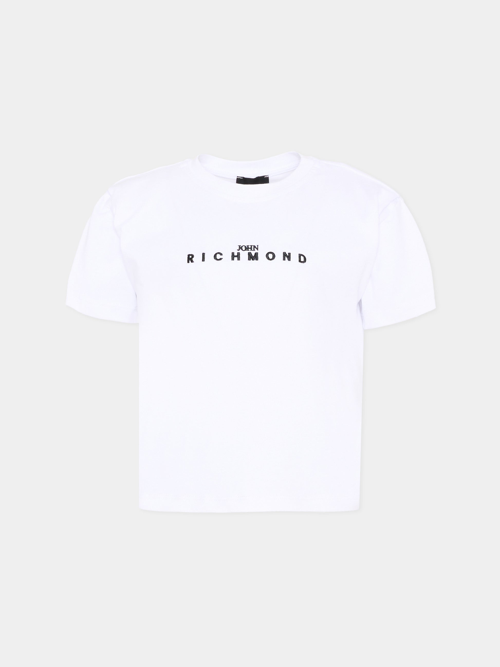 T-Shirt bianca per bambina con logo,Richmond,RGP26112TS WHITE