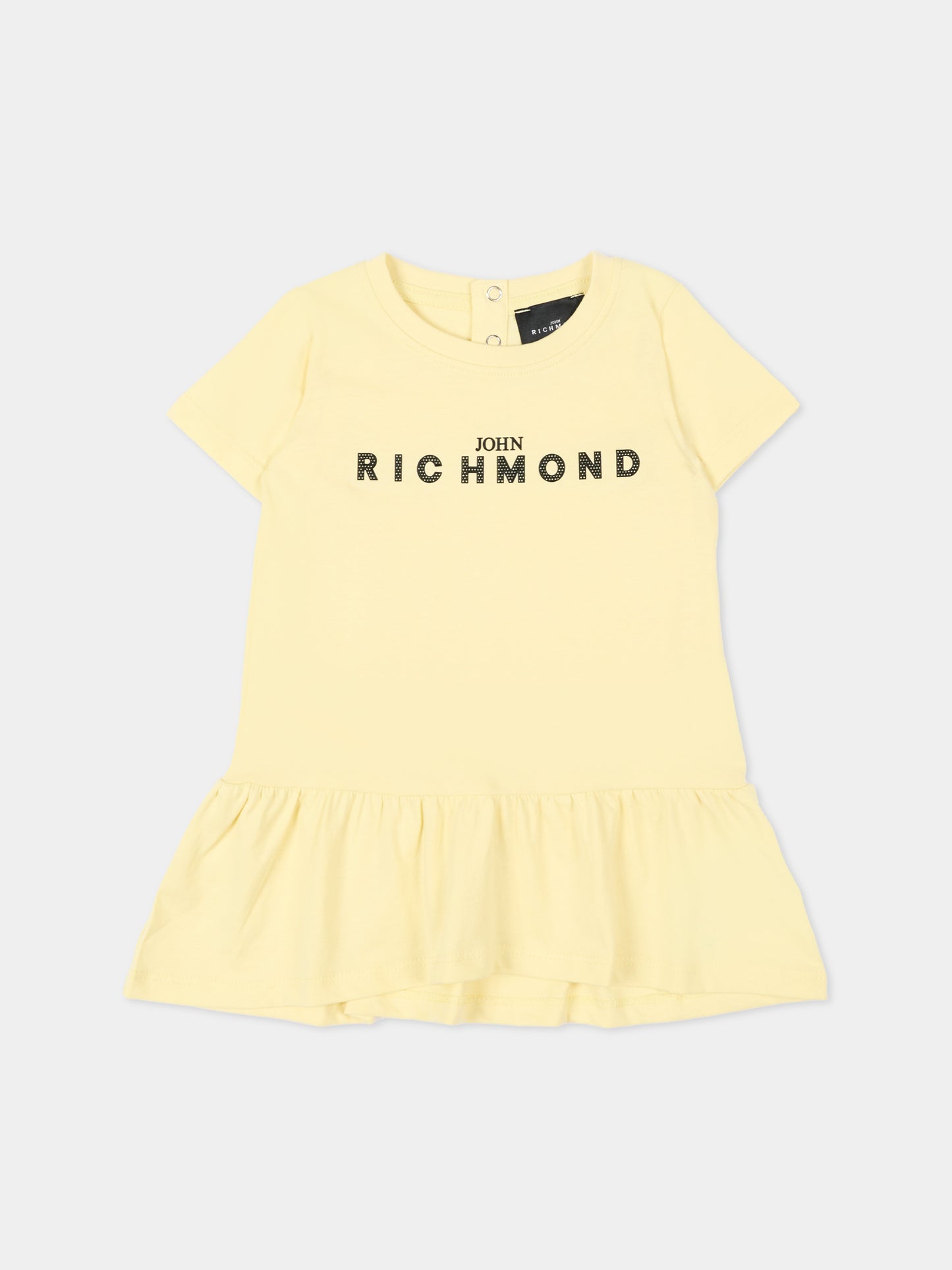 Vestito giallo per neonata con logo,Richmond,RIP26034VE YELLOW WAX