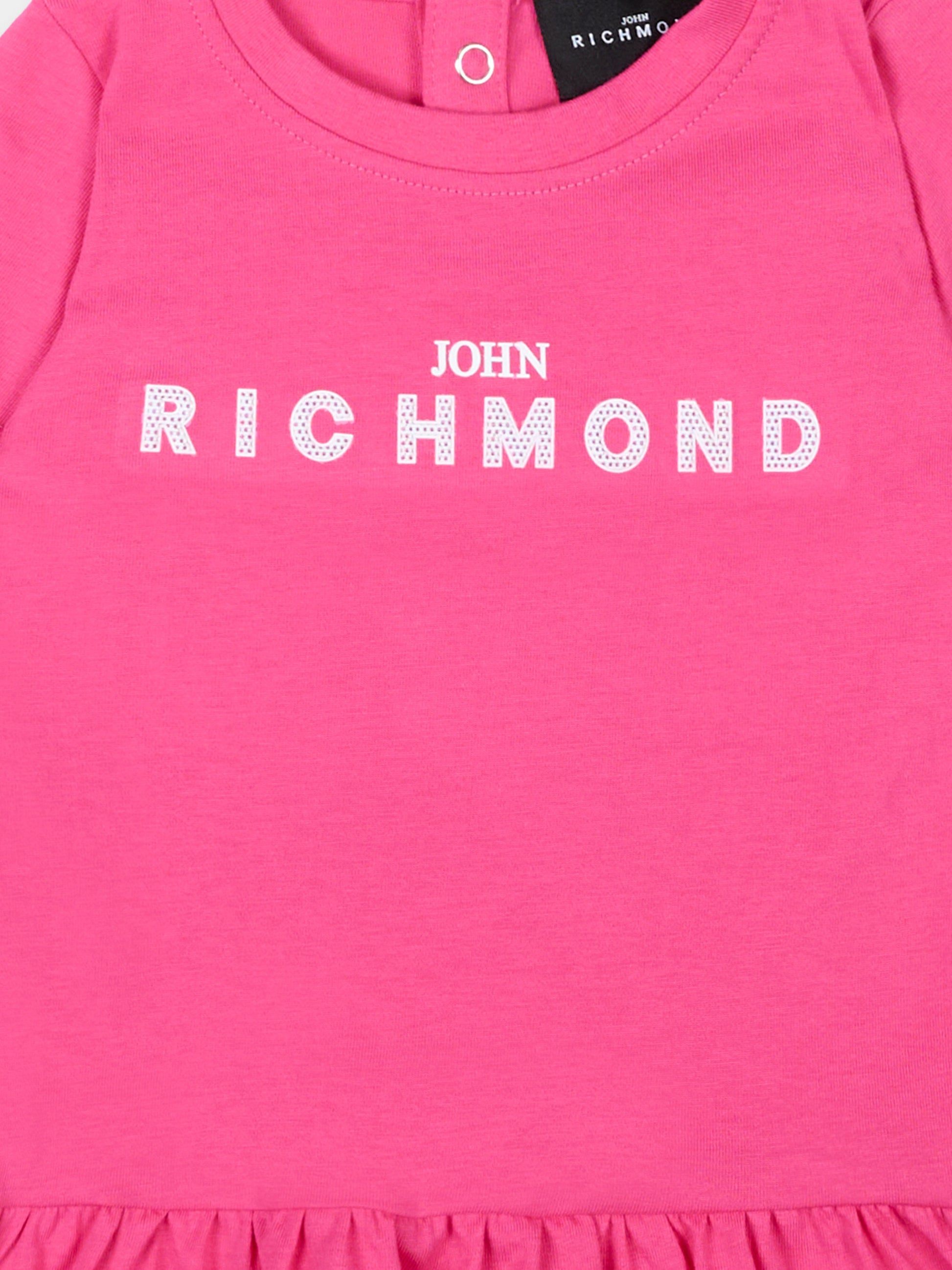 Vestito fucsia per neonata con logo,Richmond,RIP26034VE FUCHSIA PURPLE