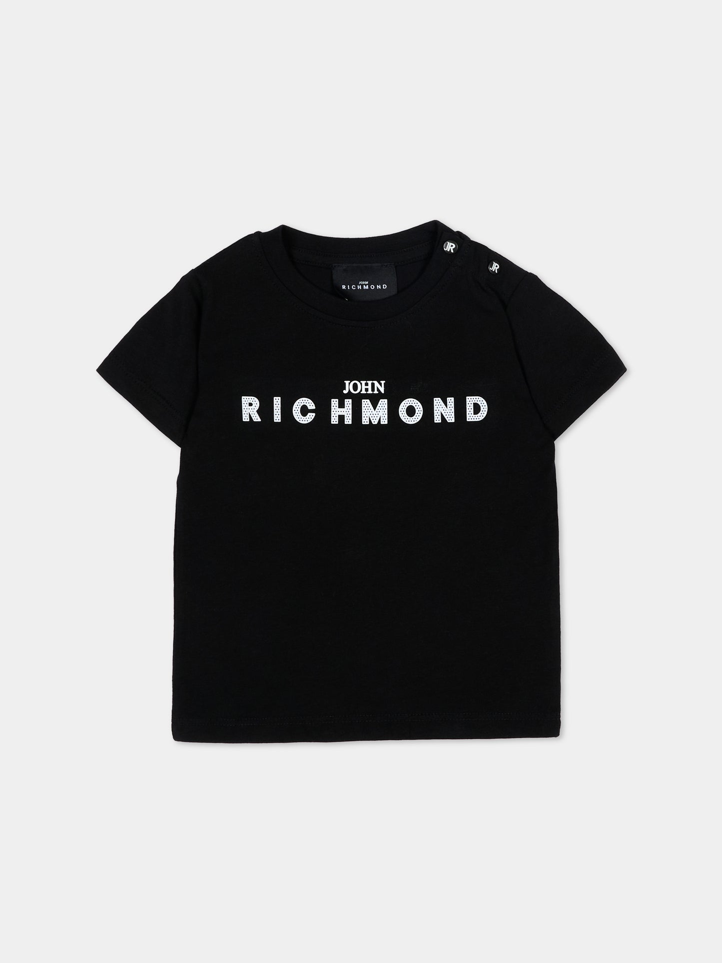 T-Shirt nera per neonato con logo,Richmond,RIP26002TS BLACK