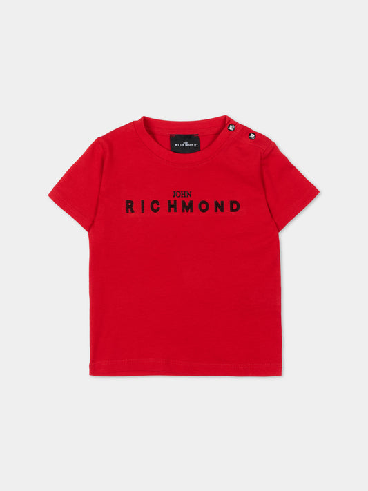 T-shirt rossa per neonato con logo,Richmond,RIP26002TS RED SALSA