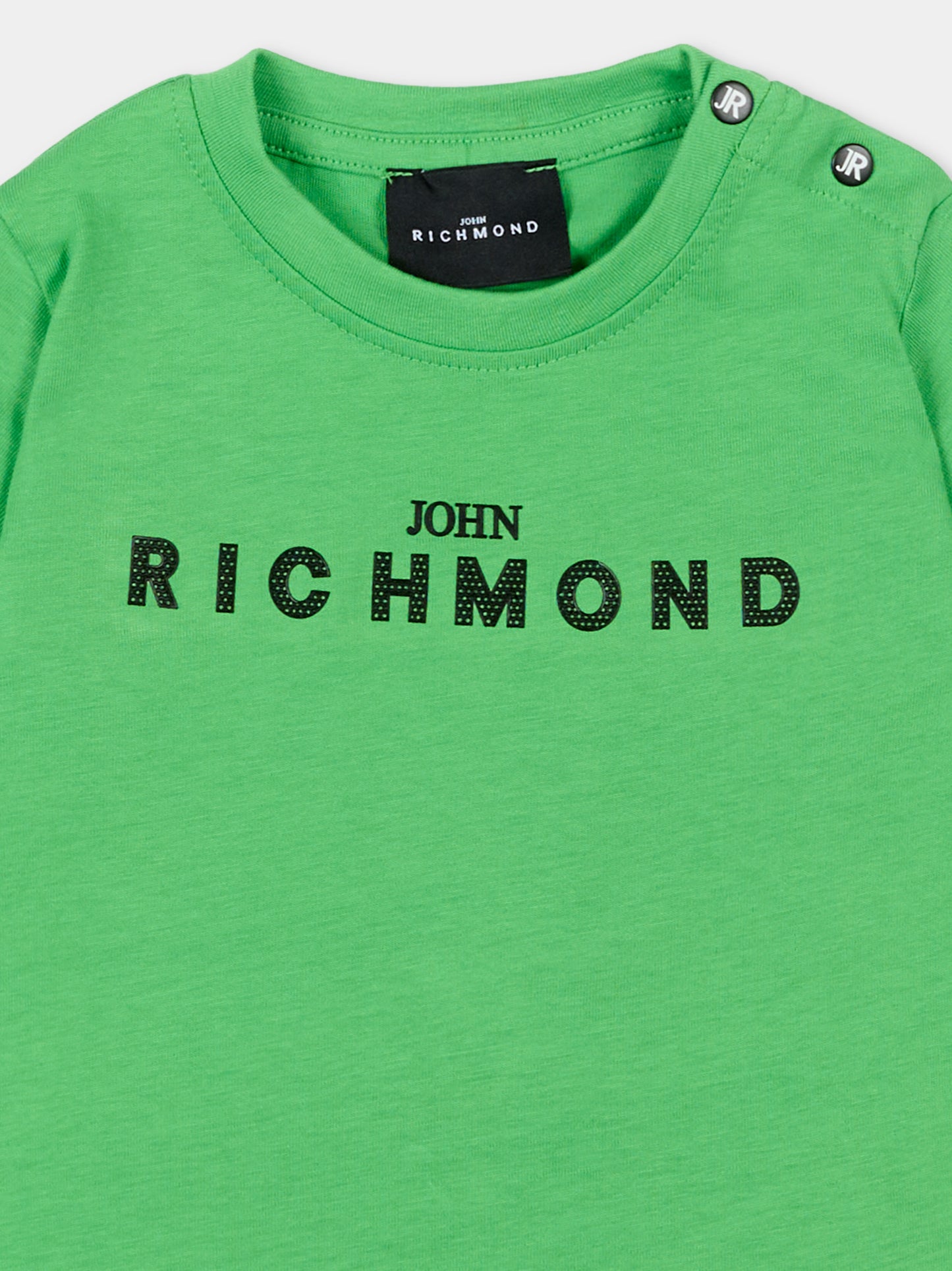 T-Shirt verde per neonato con logo,Richmond,RIP26002TS GREEN VIBRANT