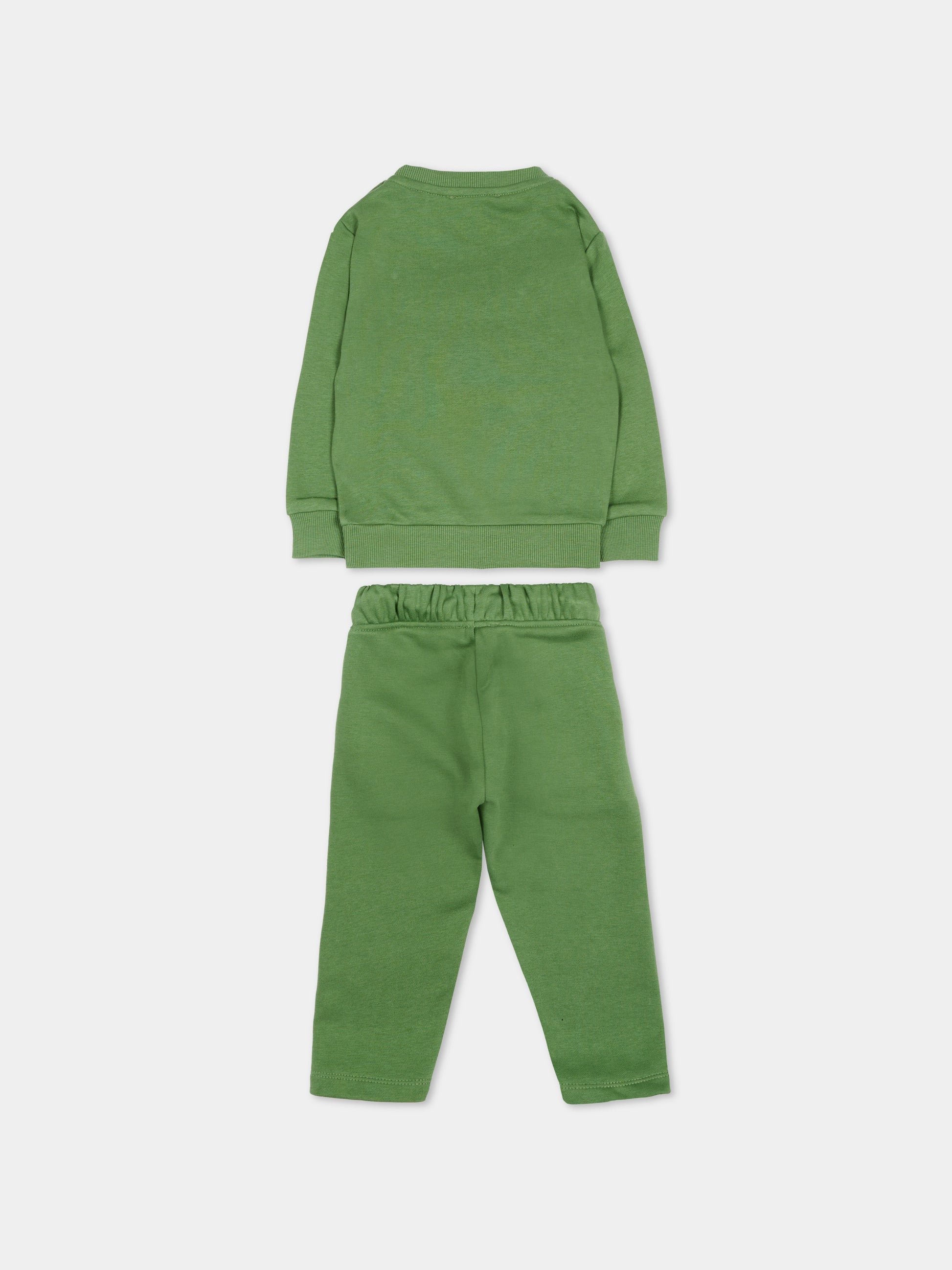 Completo sportivo verde per neonato con logo,Richmond,RIP26014CF GREEN WILLOW BOUGH
