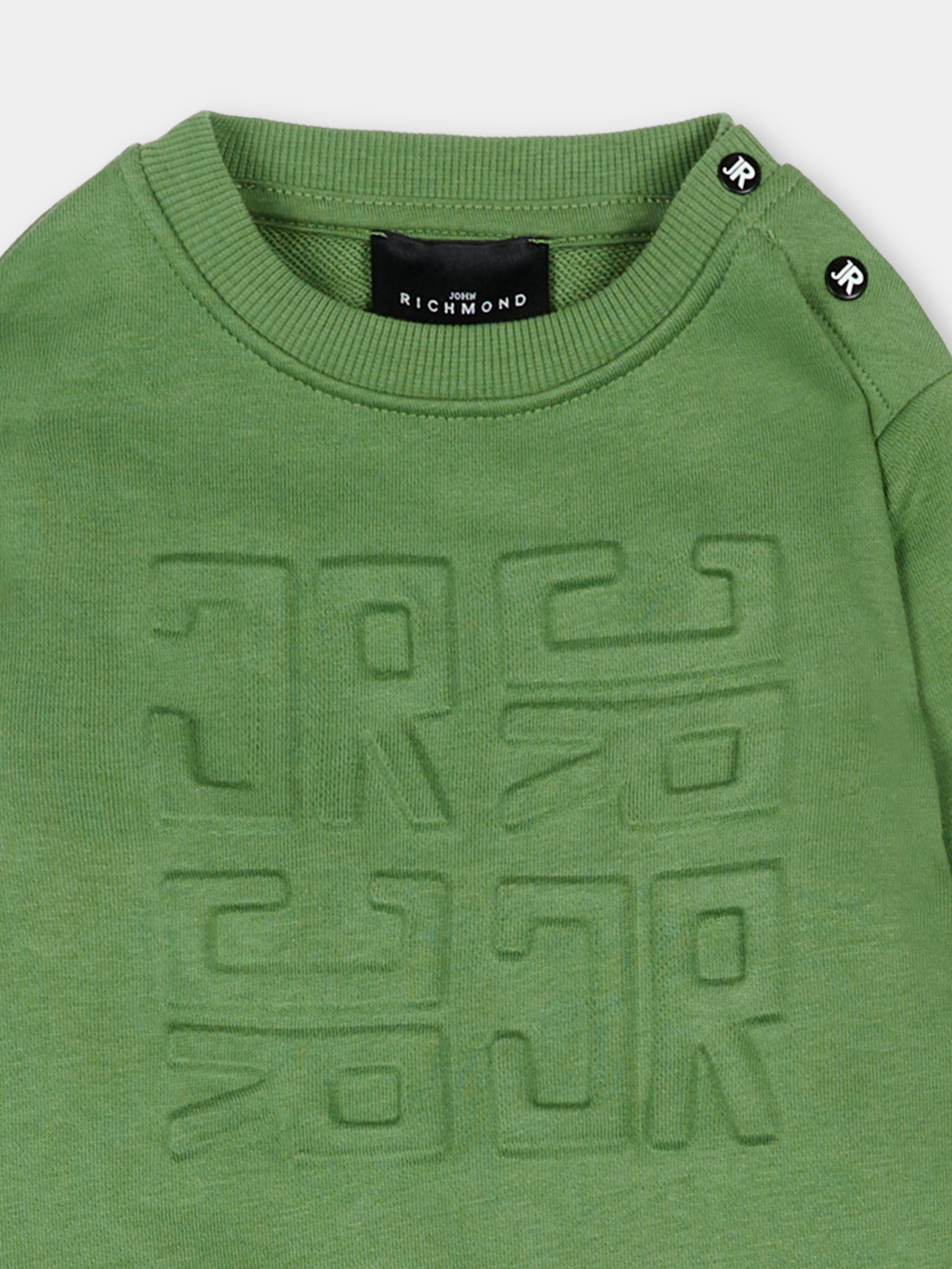 Completo sportivo verde per neonato con logo,Richmond,RIP26014CF GREEN WILLOW BOUGH