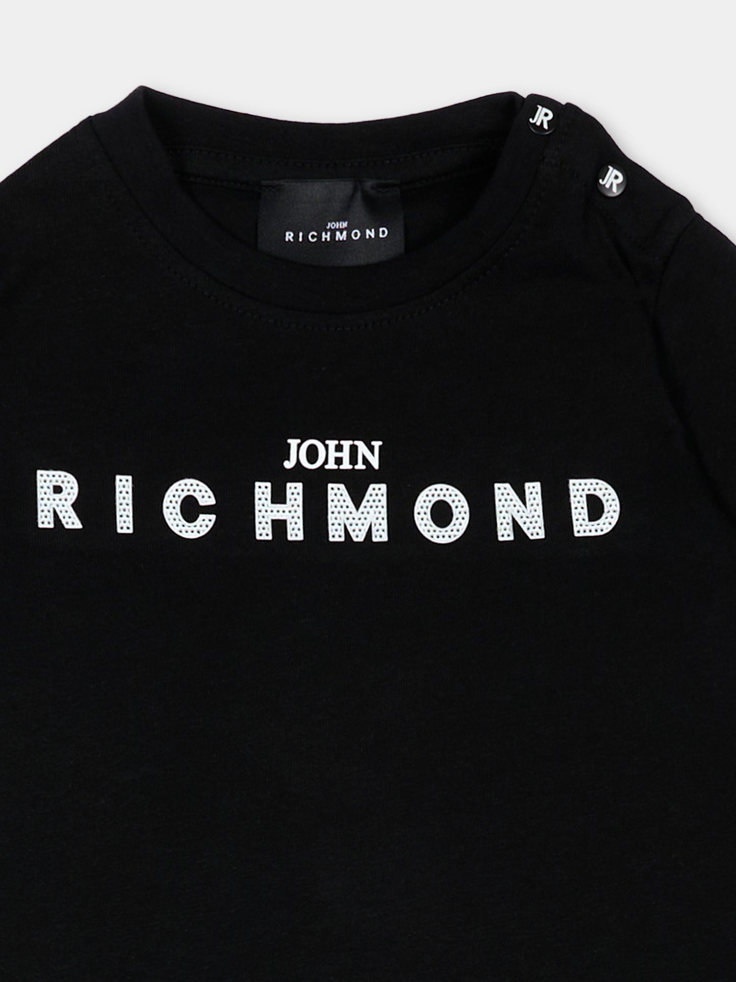 Completo sportivo nero per neonata con logo,Richmond,RIP26043CJ BLACK