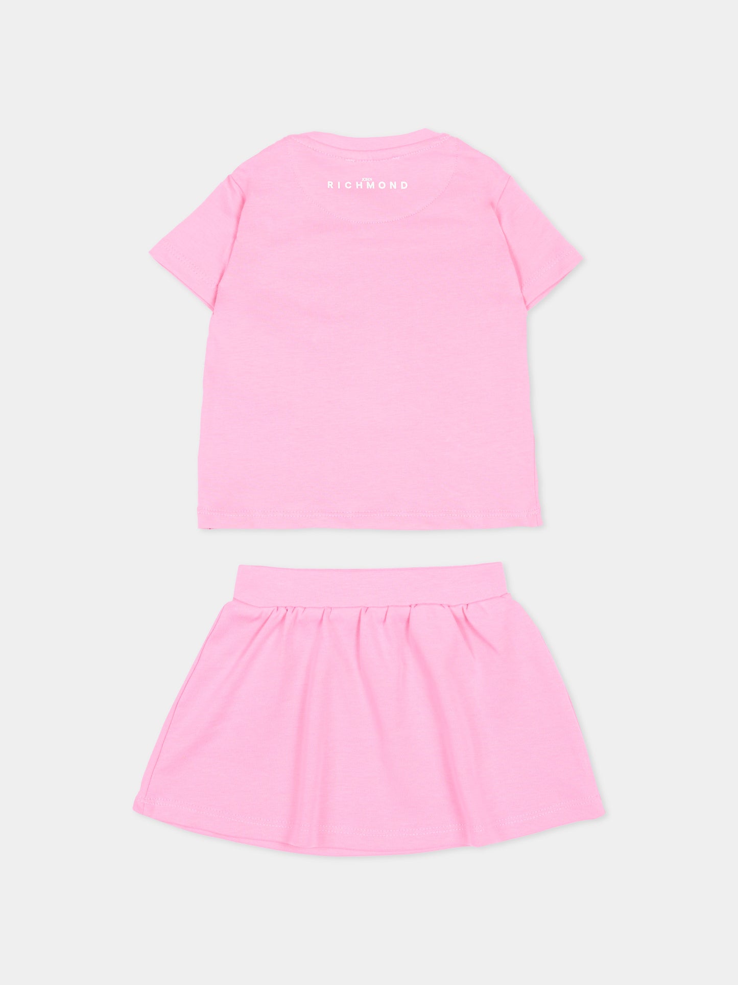 Completo rosa per neonata con logo,Richmond,RIP26043CJ PINK BEGONIA