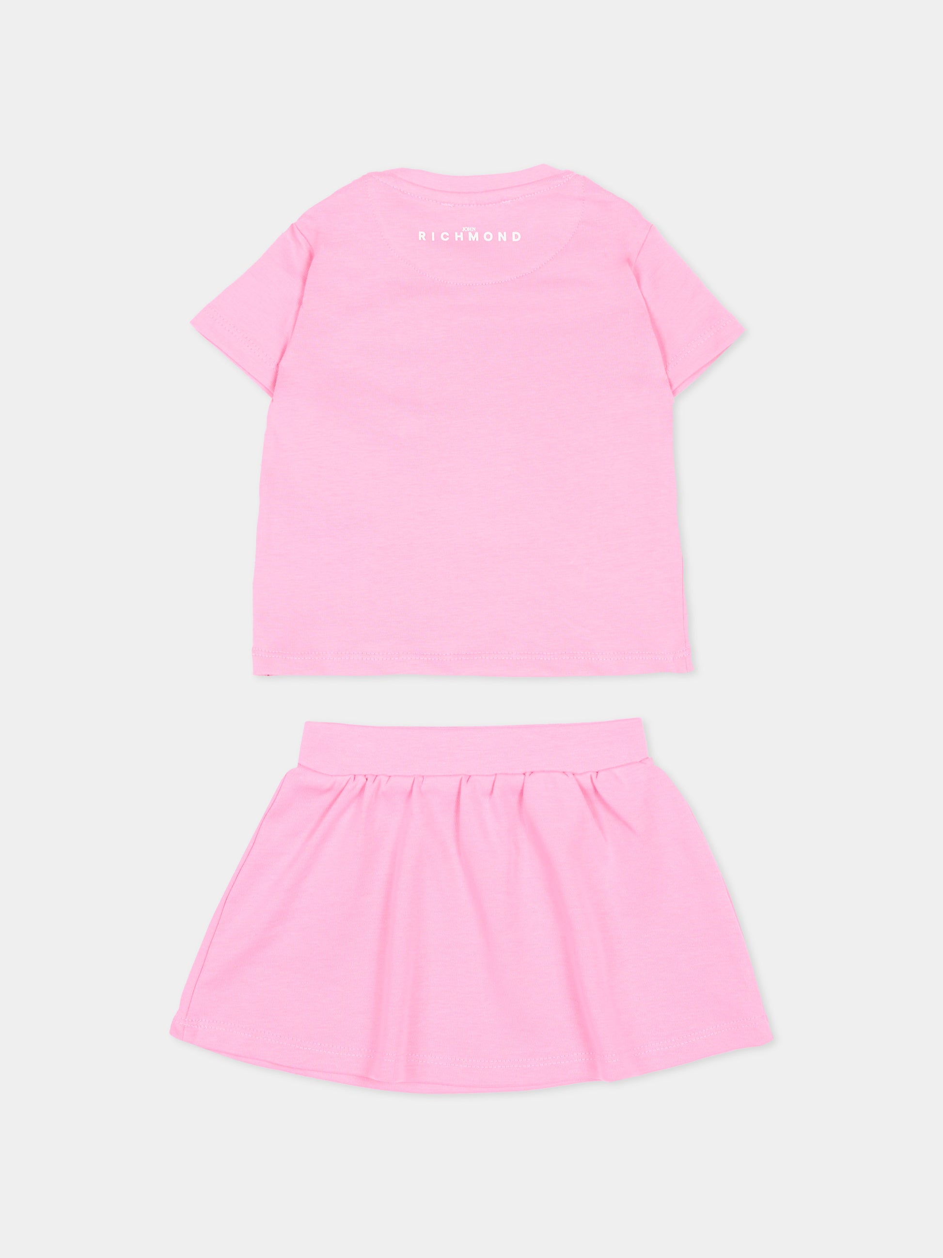 Completo rosa per neonata con logo,Richmond,RIP26043CJ PINK BEGONIA