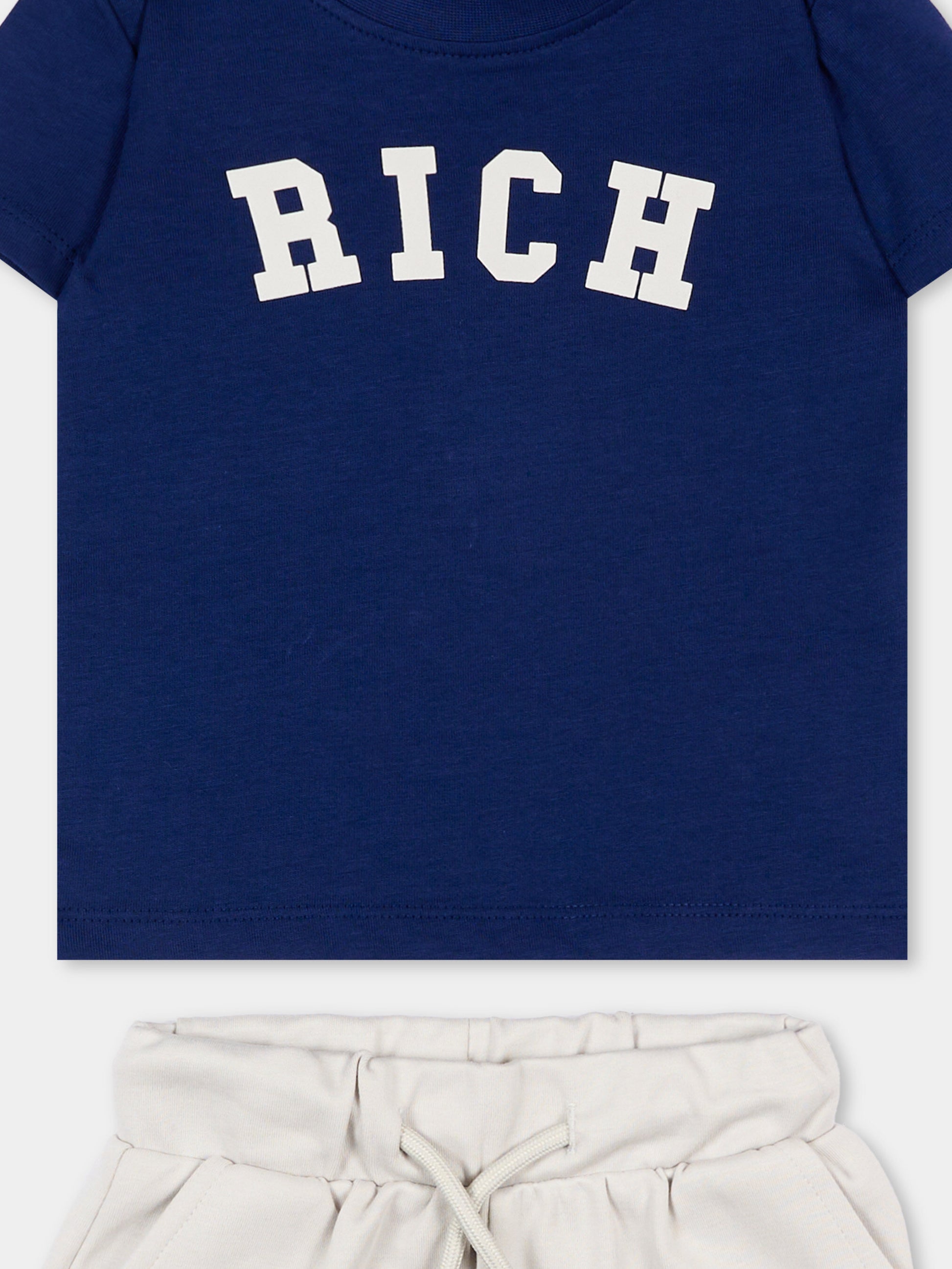 Completo sportivo blu per neonato con logo,Richmond,RIP26022CJ BLUE BEACON