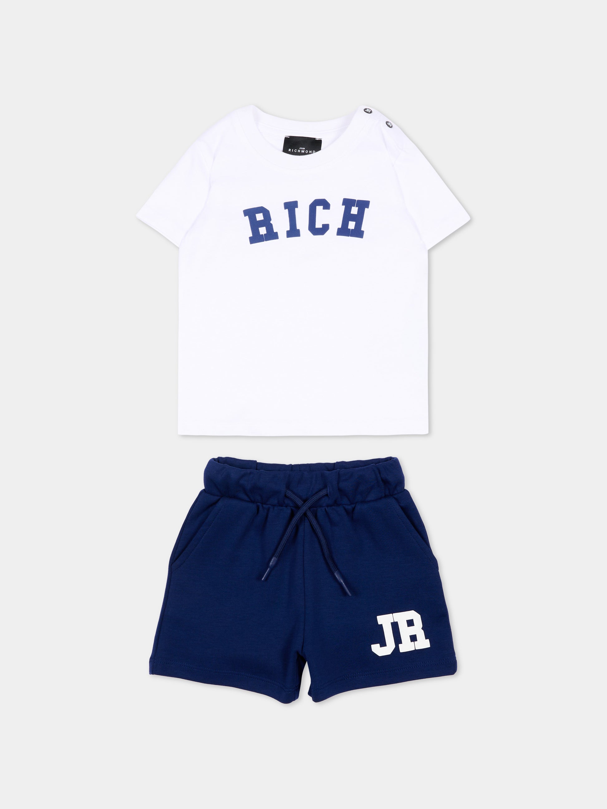 Completo sportivo bianco per neonato con logo,Richmond,RIP26022CJ WHITE