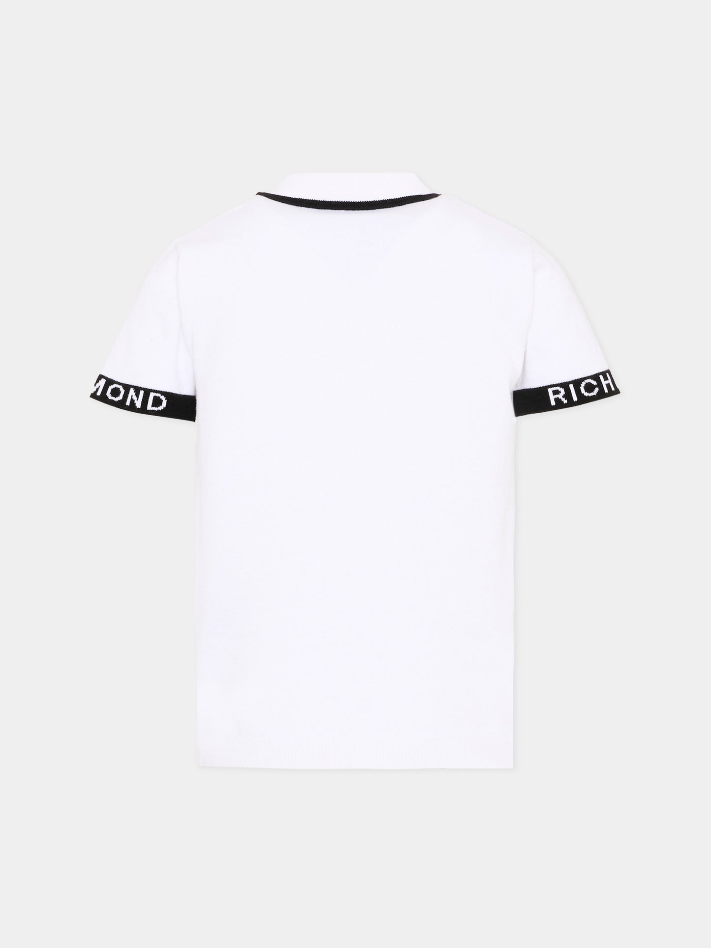 Polo bianca per bambino con logo,Richmond,RBP26147PO WHITE
