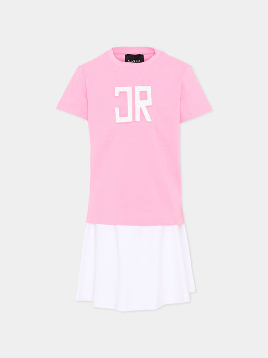 Completo sportivo rosa per bambina con logo,Richmond,RGP26005CJ PINK BEGONIA