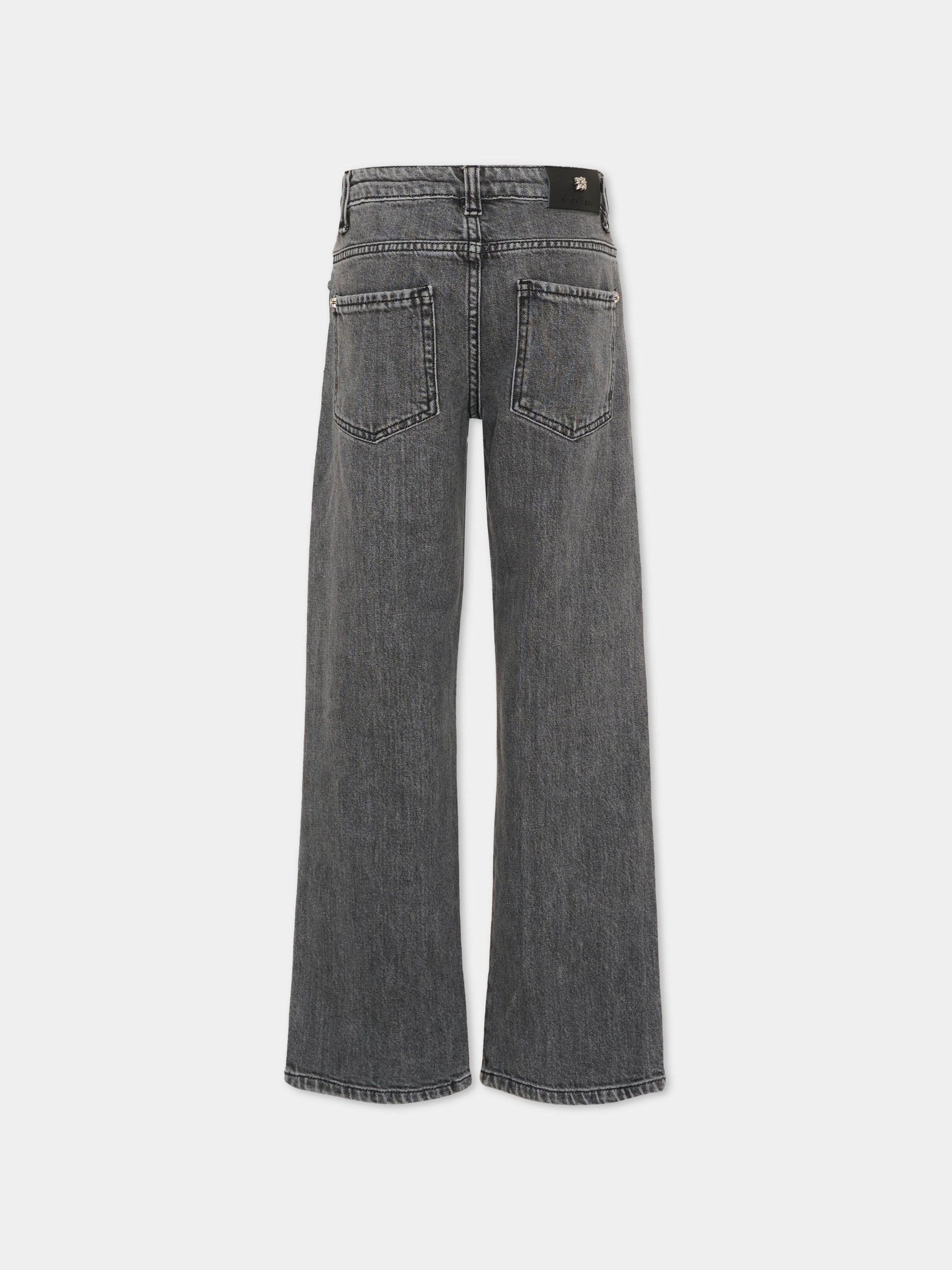 Jeans nero per bambino con ricami,Richmond,RBP26090JE DENIM BLACK