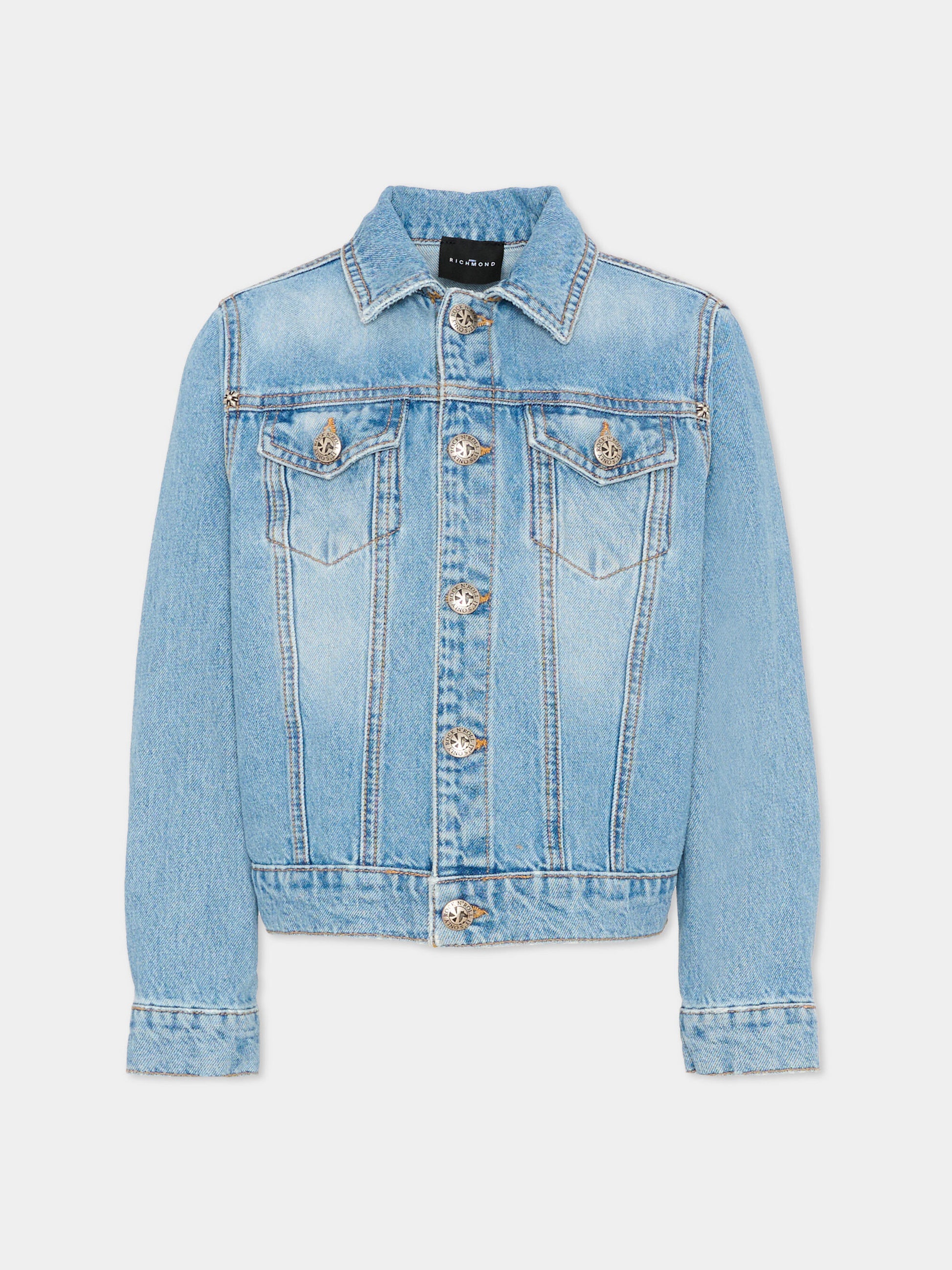 Giubbotto di jeans per bambino con logo,Richmond,RBP26050GB DENIM BLUE LIGHT