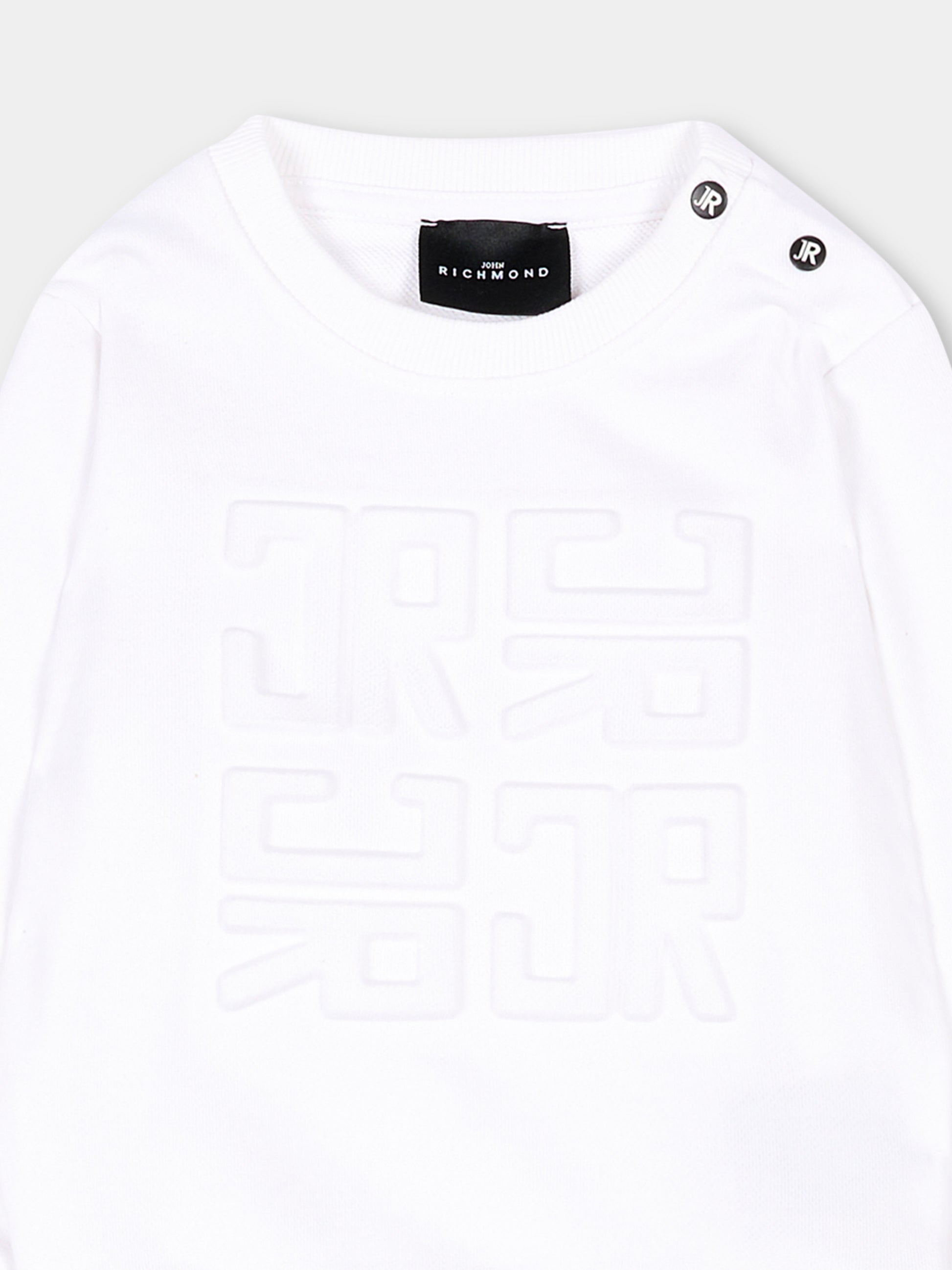 Completo sportivo bianco per neonato con logo,Richmond,RIP26014CF WHITE