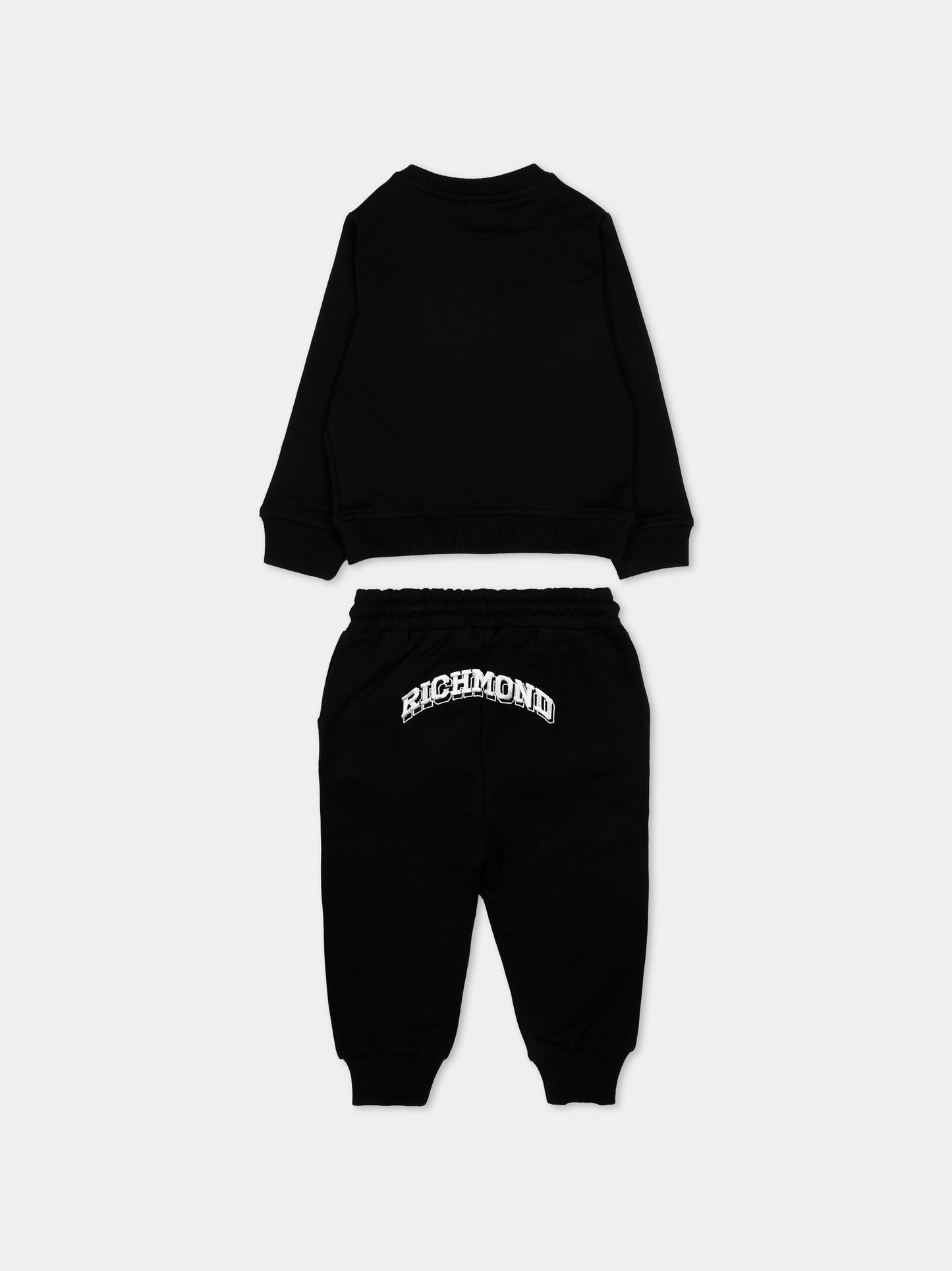 Completo sportivo nero per neonato con logo,Richmond,RIP26136CF BLACK