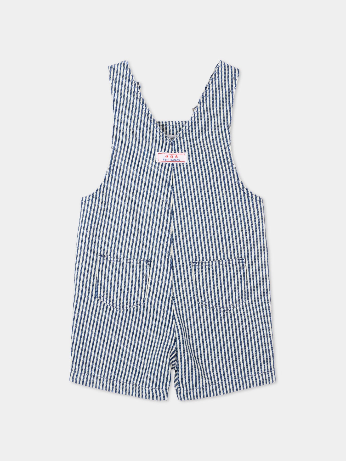 Salopette multicolor per neonati a righe,Petit Bateau,A0F4B CREPUSCULE/MARSHMALLOW 01