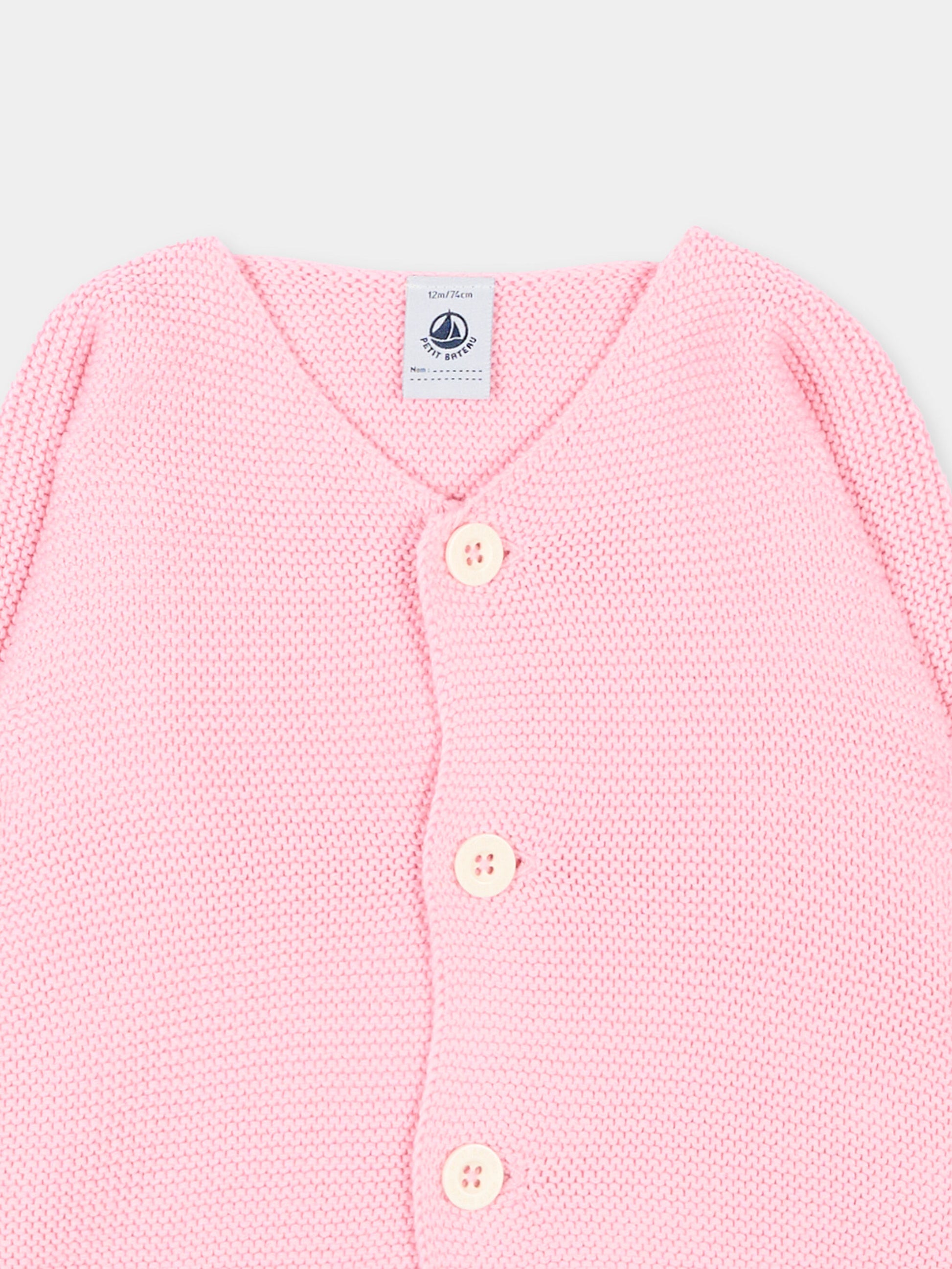 Cardigan rosa per neonata,Petit Bateau,A0FOL MARQUISE 01