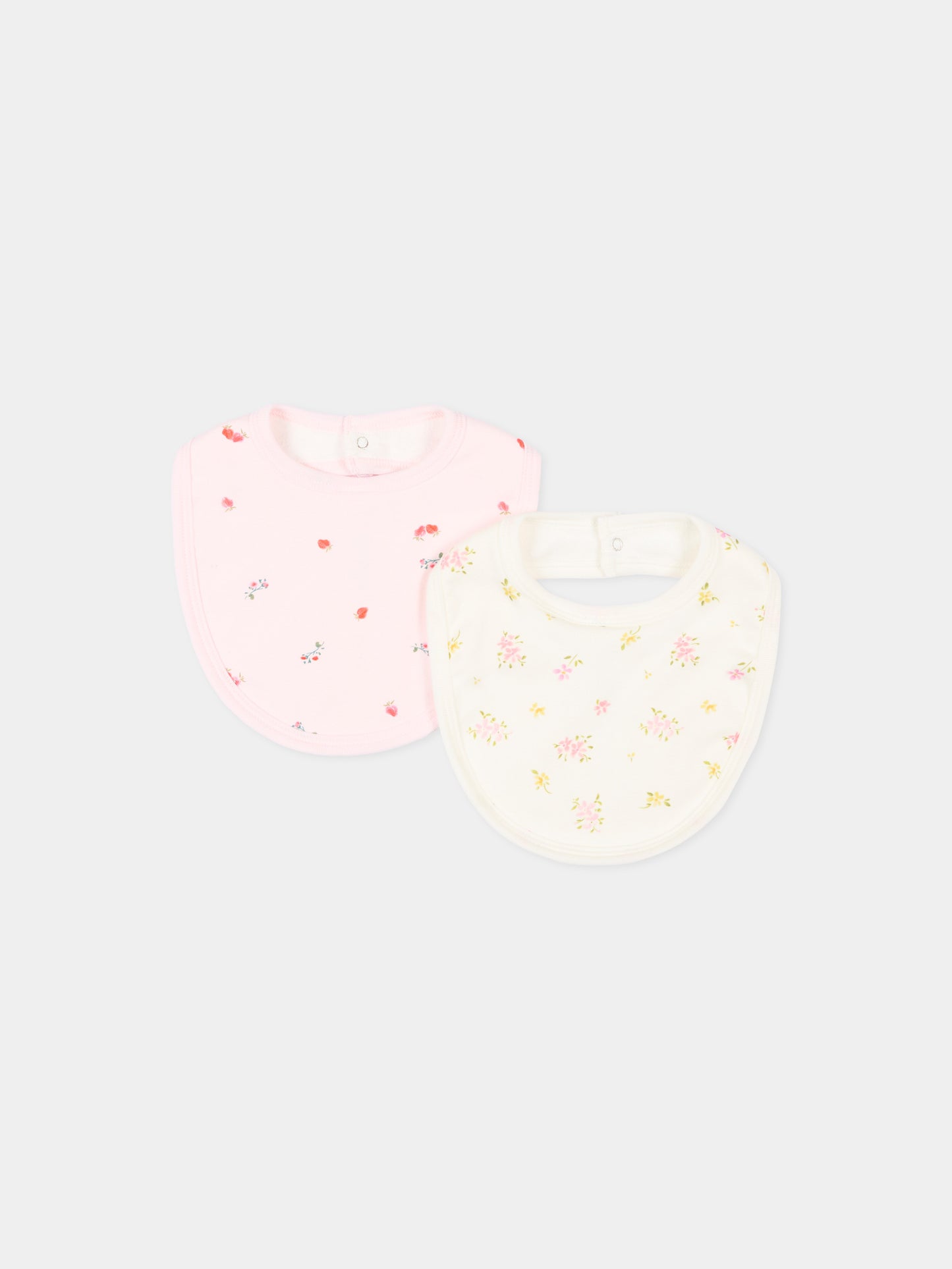 Bavaglini rosa per neonata con stampa floreale,Petit Bateau,A0FFR VARIANTE 1 01