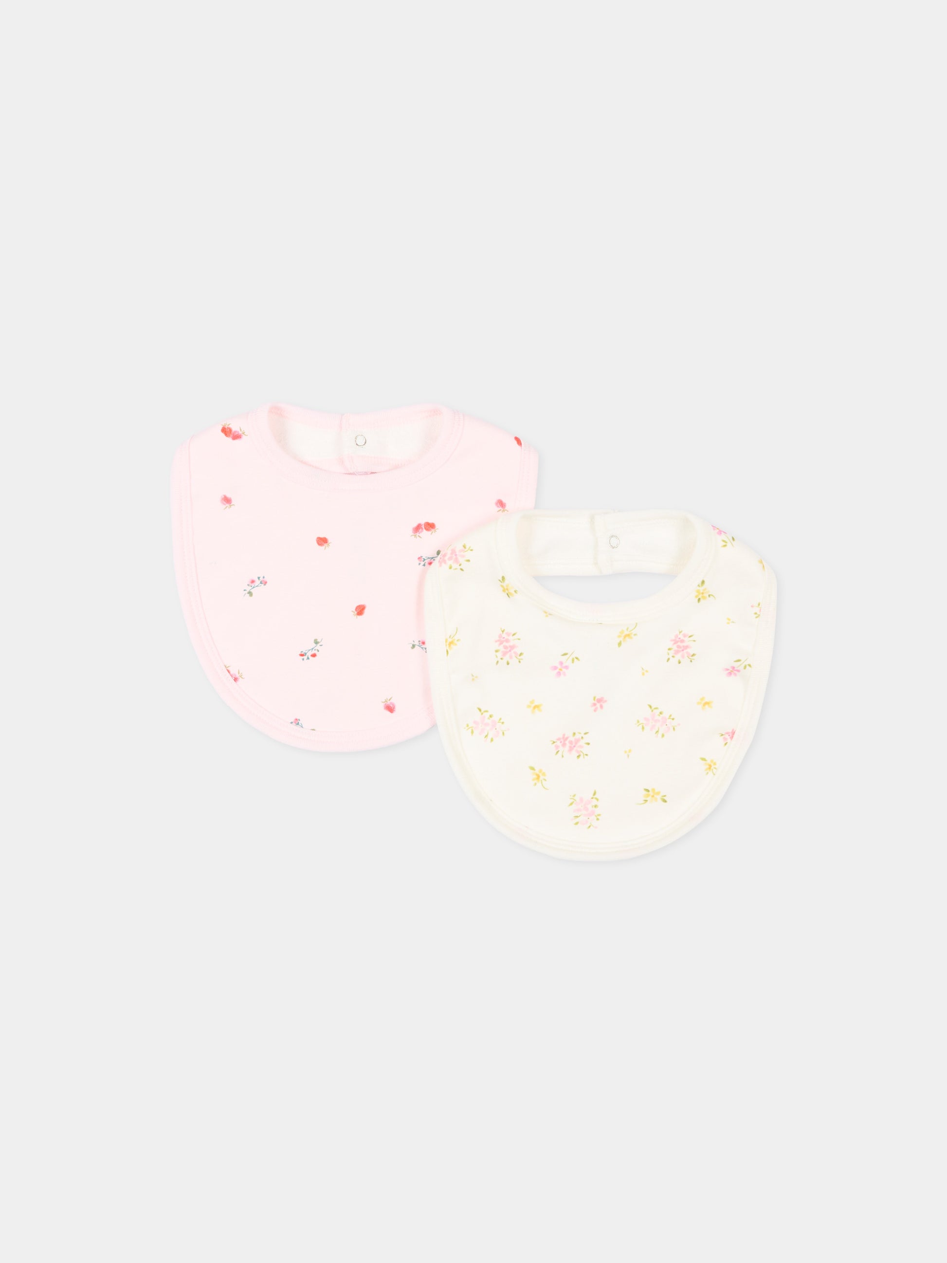 Bavaglini rosa per neonata con stampa floreale,Petit Bateau,A0FFR VARIANTE 1 01