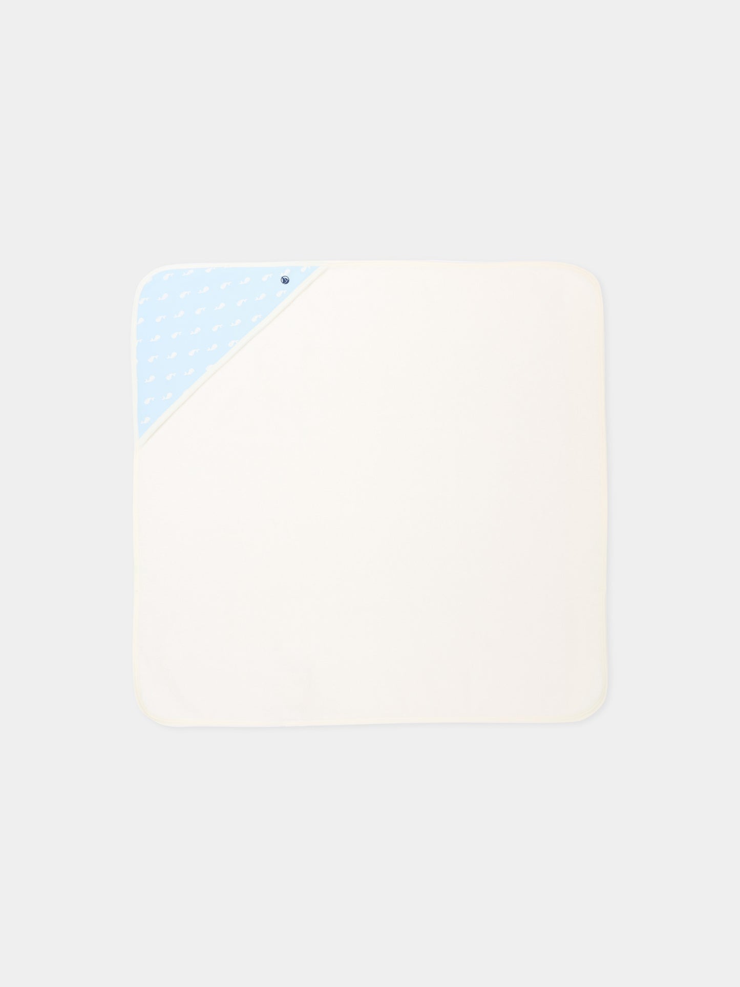 Accappatoio celeste per neonato balene,Petit Bateau,A0FFA TOUDOU/ALASKA 01