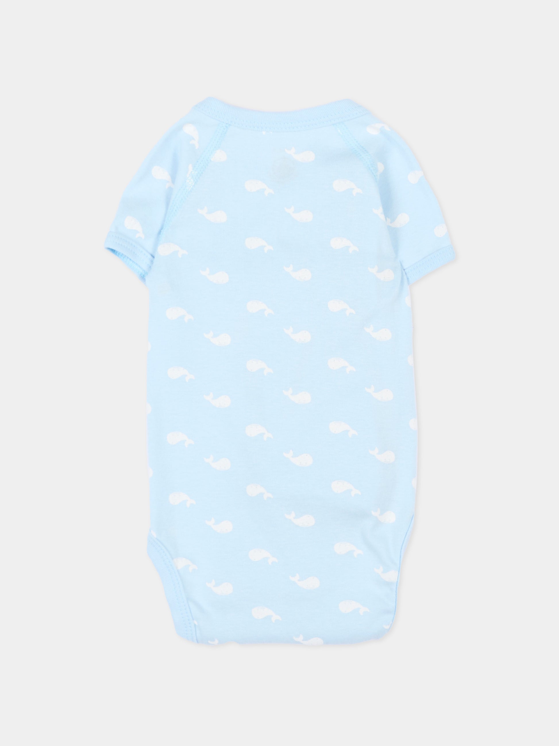 Body celeste per neonato con balene,Petit Bateau,A0FAR VARIANTE 1 00
