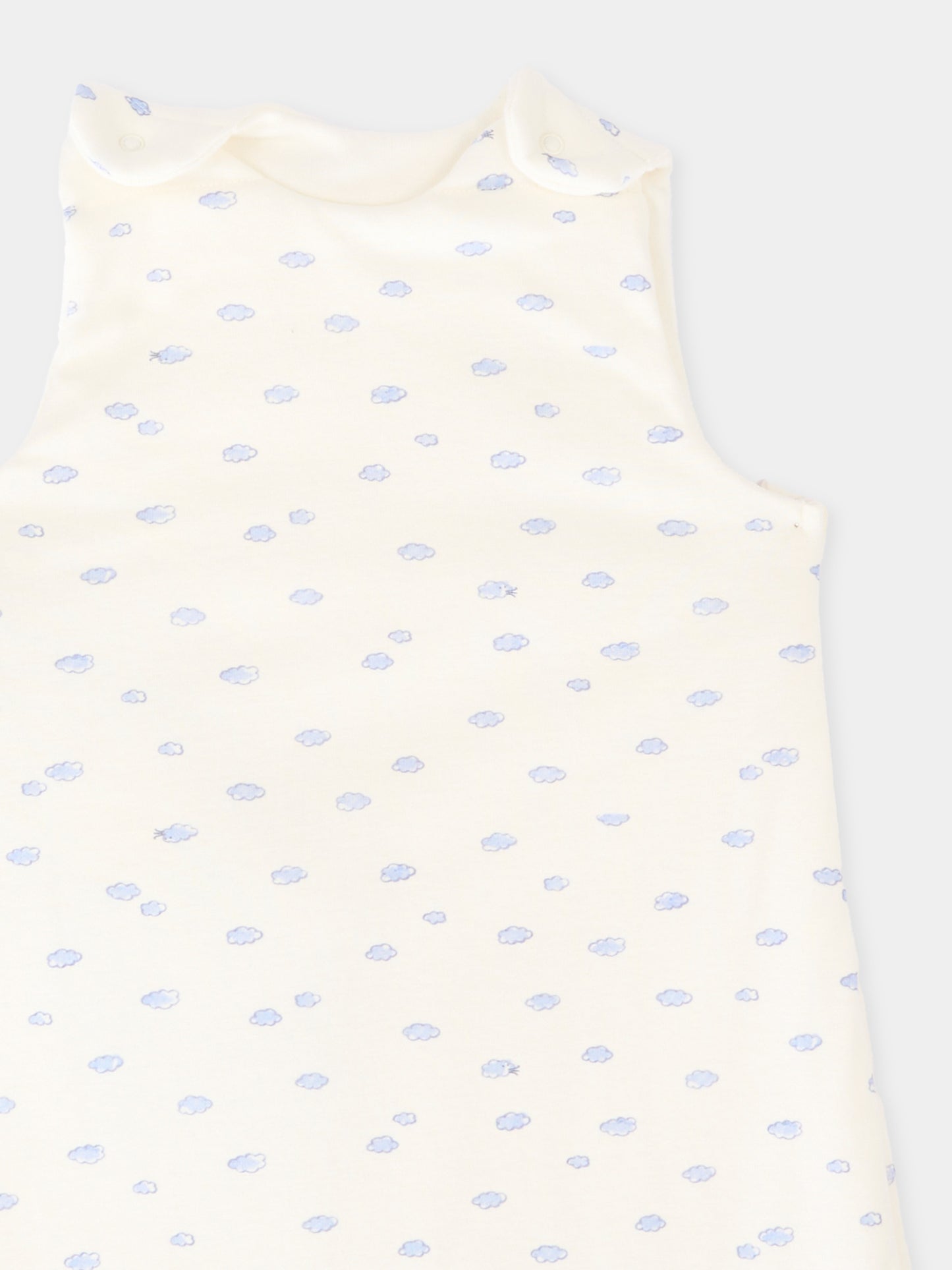 Sacco nanna avorio per neonato a nuvole,Petit Bateau,A0FGW MARSHMALLOW/MULTICO 01