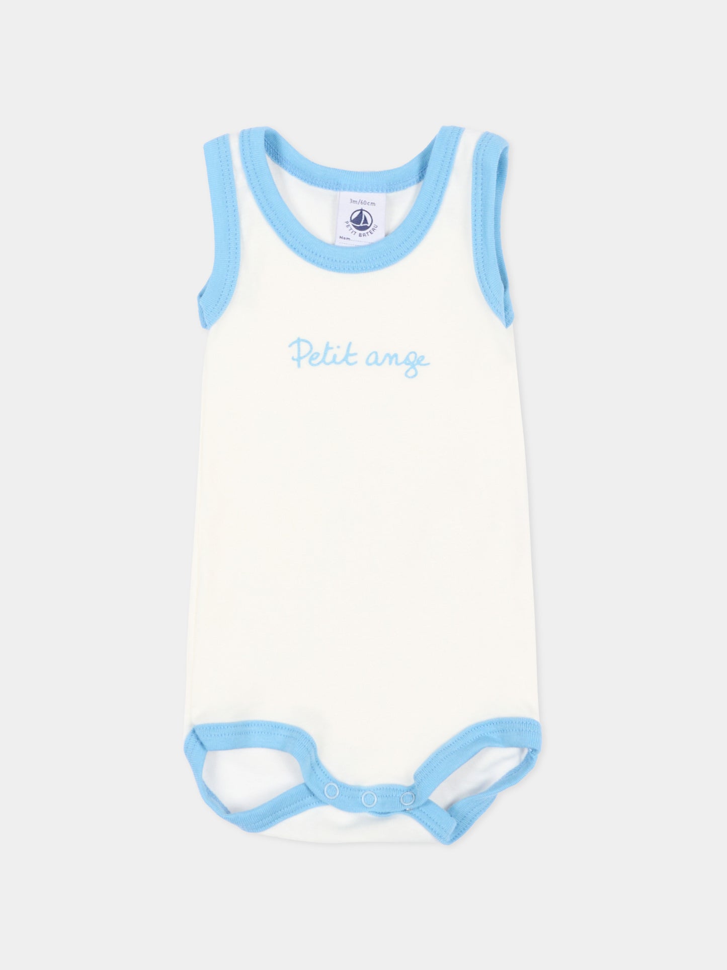 Set body bianco per neonato con profili colorati,Petit Bateau,A0FSL VARIANTE 1 00