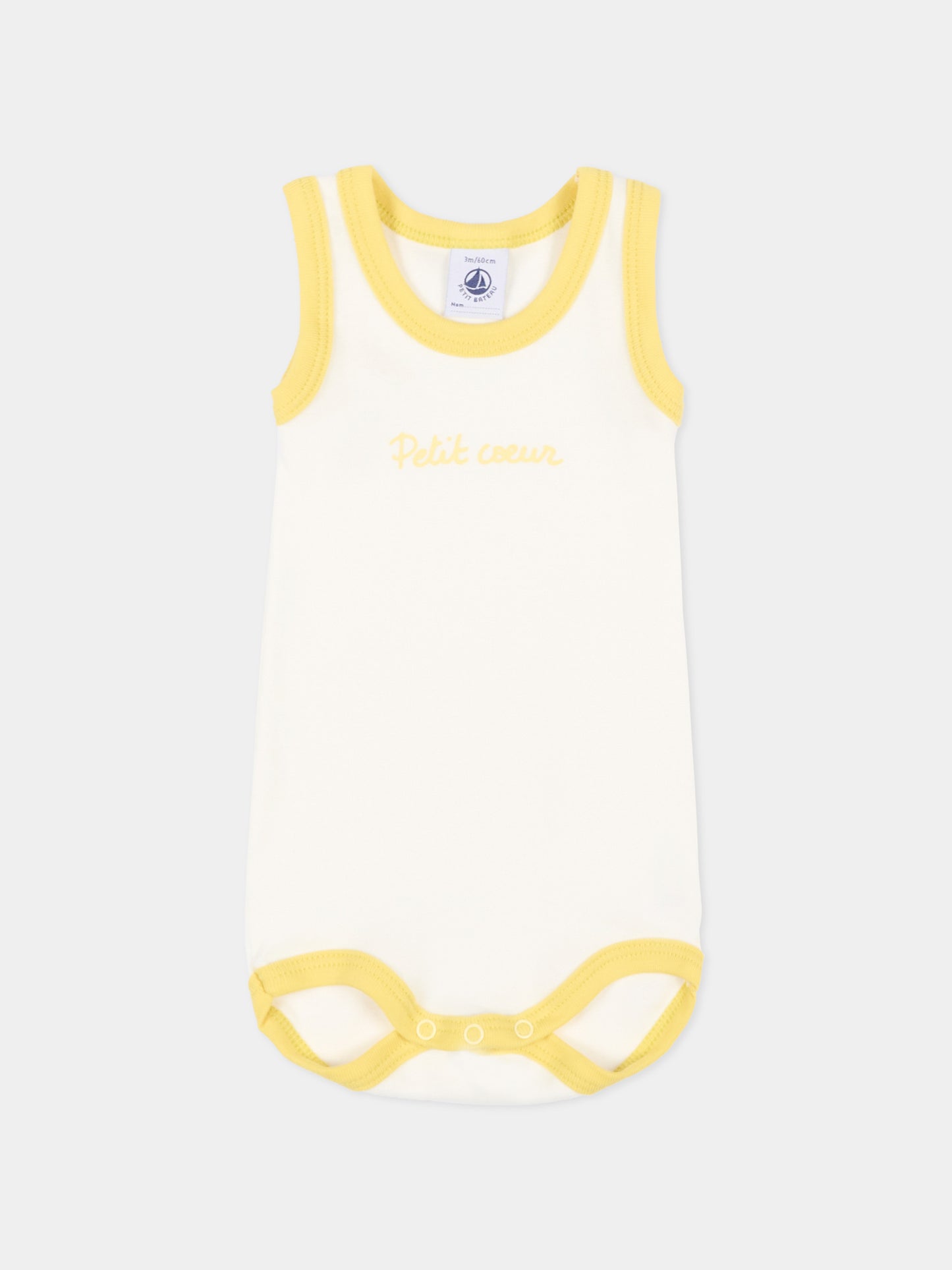 Set body bianco per neonato con profili colorati,Petit Bateau,A0FSL VARIANTE 1 00