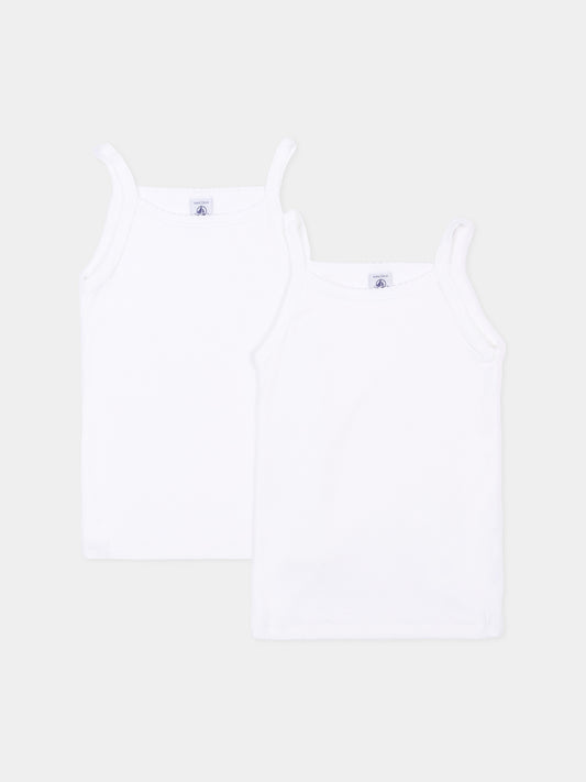 Set canottiere bianca per bambina,Petit Bateau,A0AA6 VARIANTE 1 00