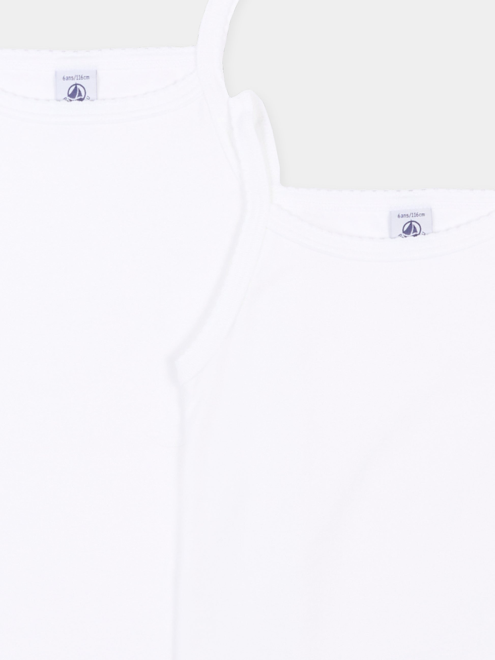 Set canottiere bianca per bambina,Petit Bateau,A0AA6 VARIANTE 1 00