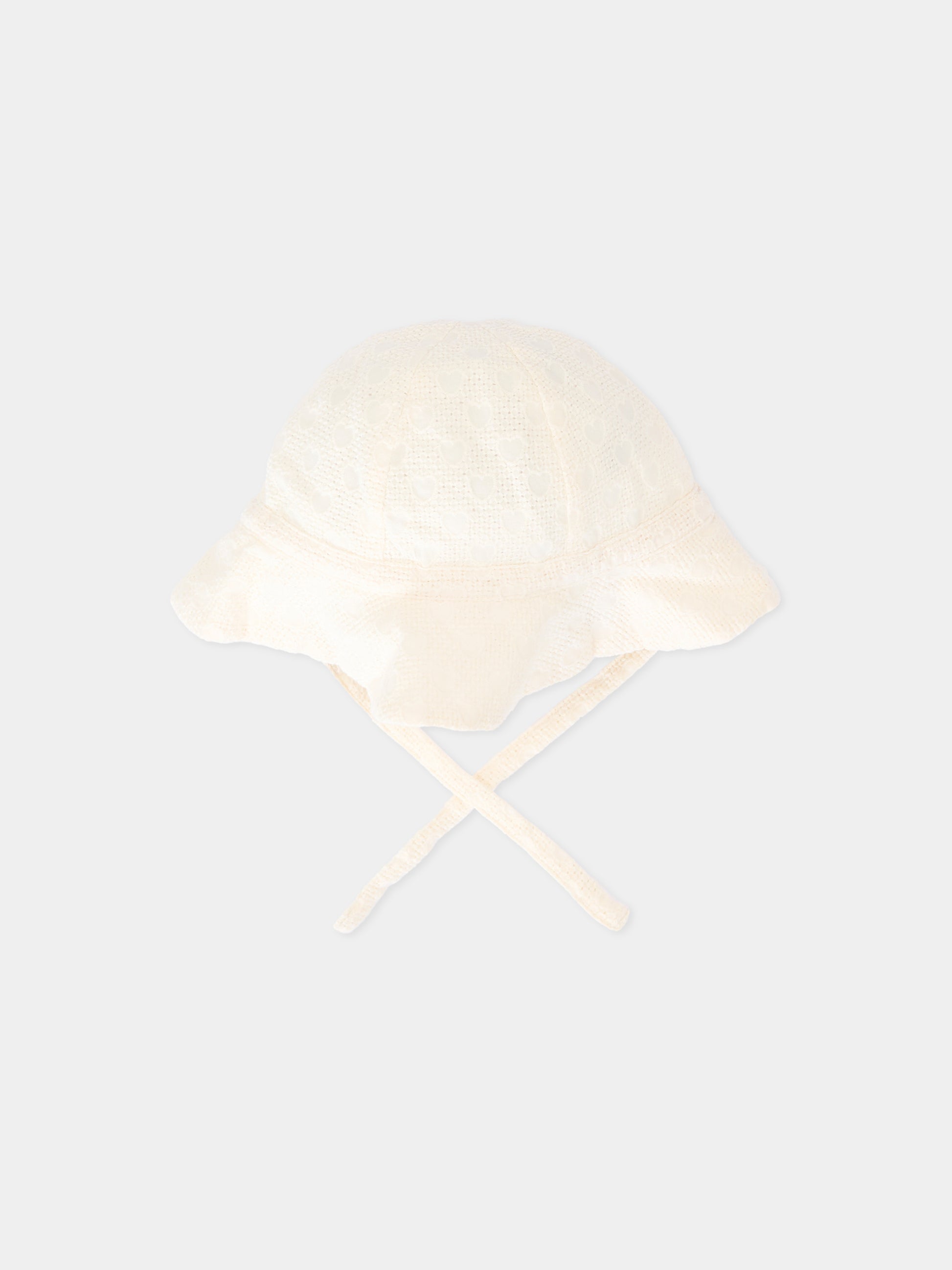 Cloche avorio per neonata con cuori,Petit Bateau,A0FDV MARSHMALLOW 01