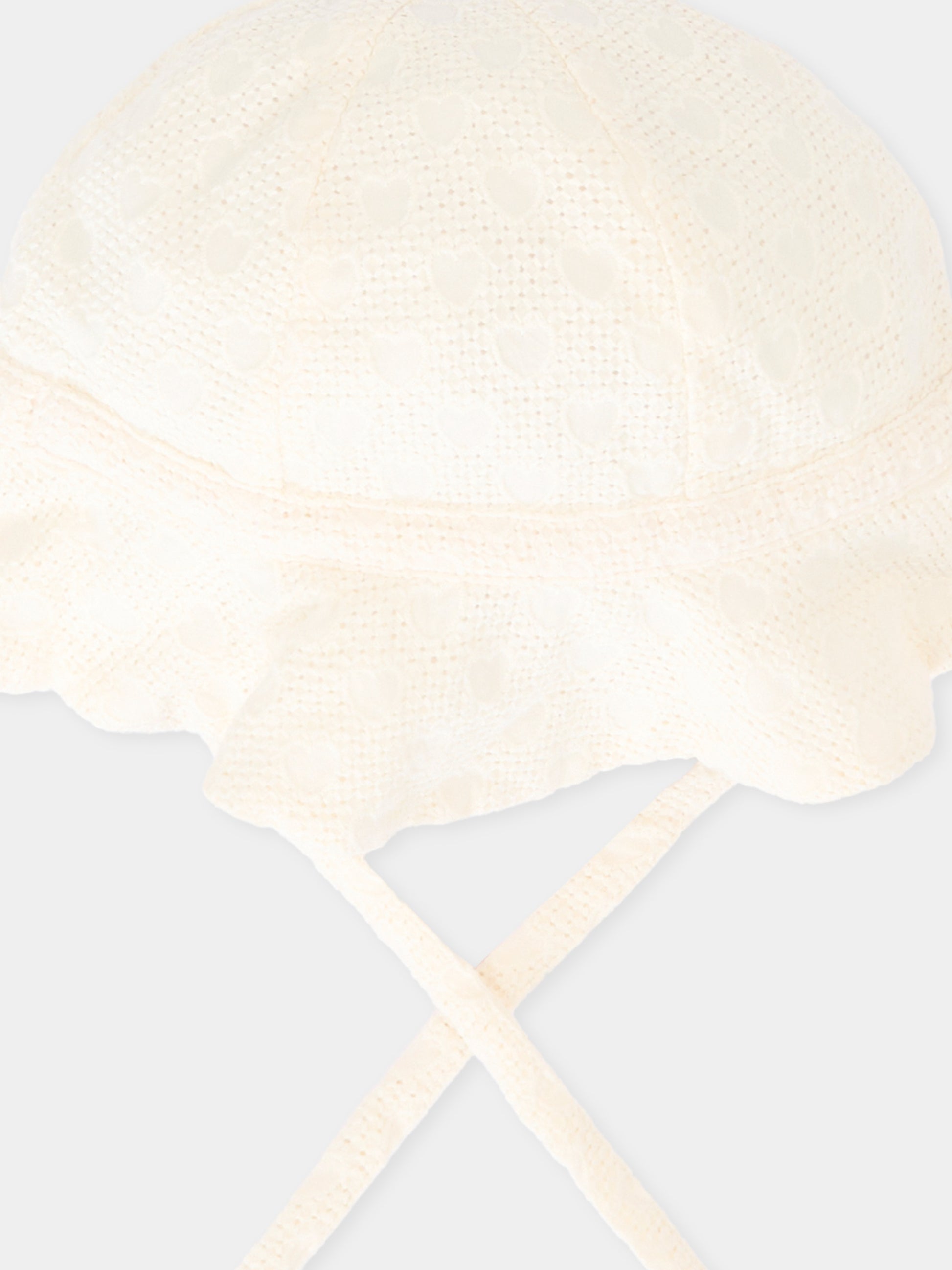 Cloche avorio per neonata con cuori,Petit Bateau,A0FDV MARSHMALLOW 01