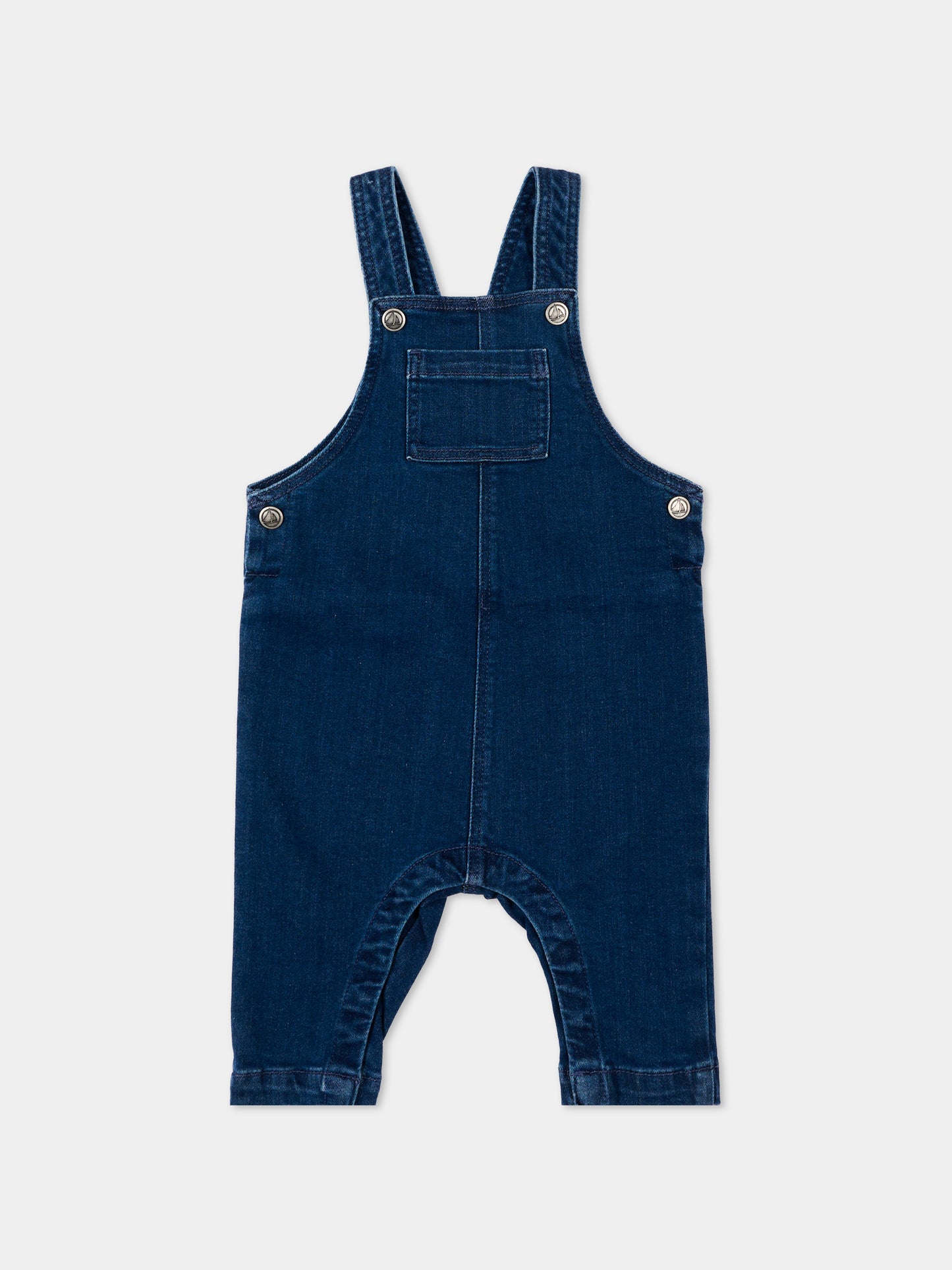 Salopette denim per neonati,Petit Bateau,A0EDM DENIM MOYEN 01