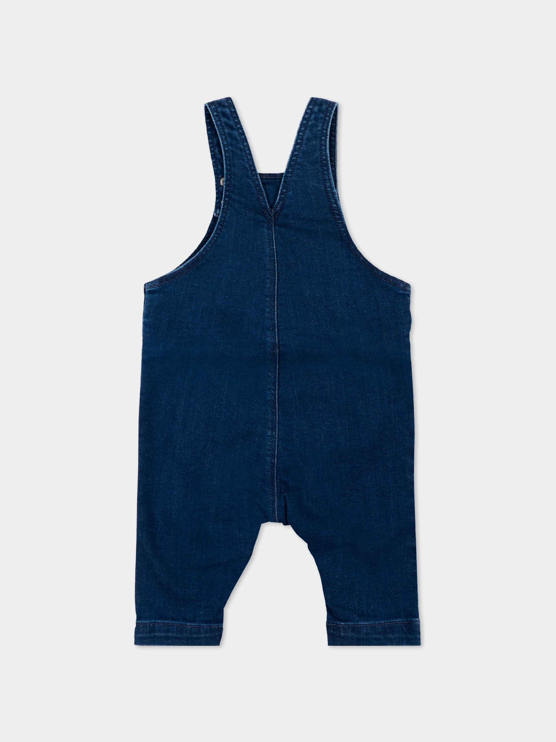 Salopette denim per neonati,Petit Bateau,A0EDM DENIM MOYEN 01