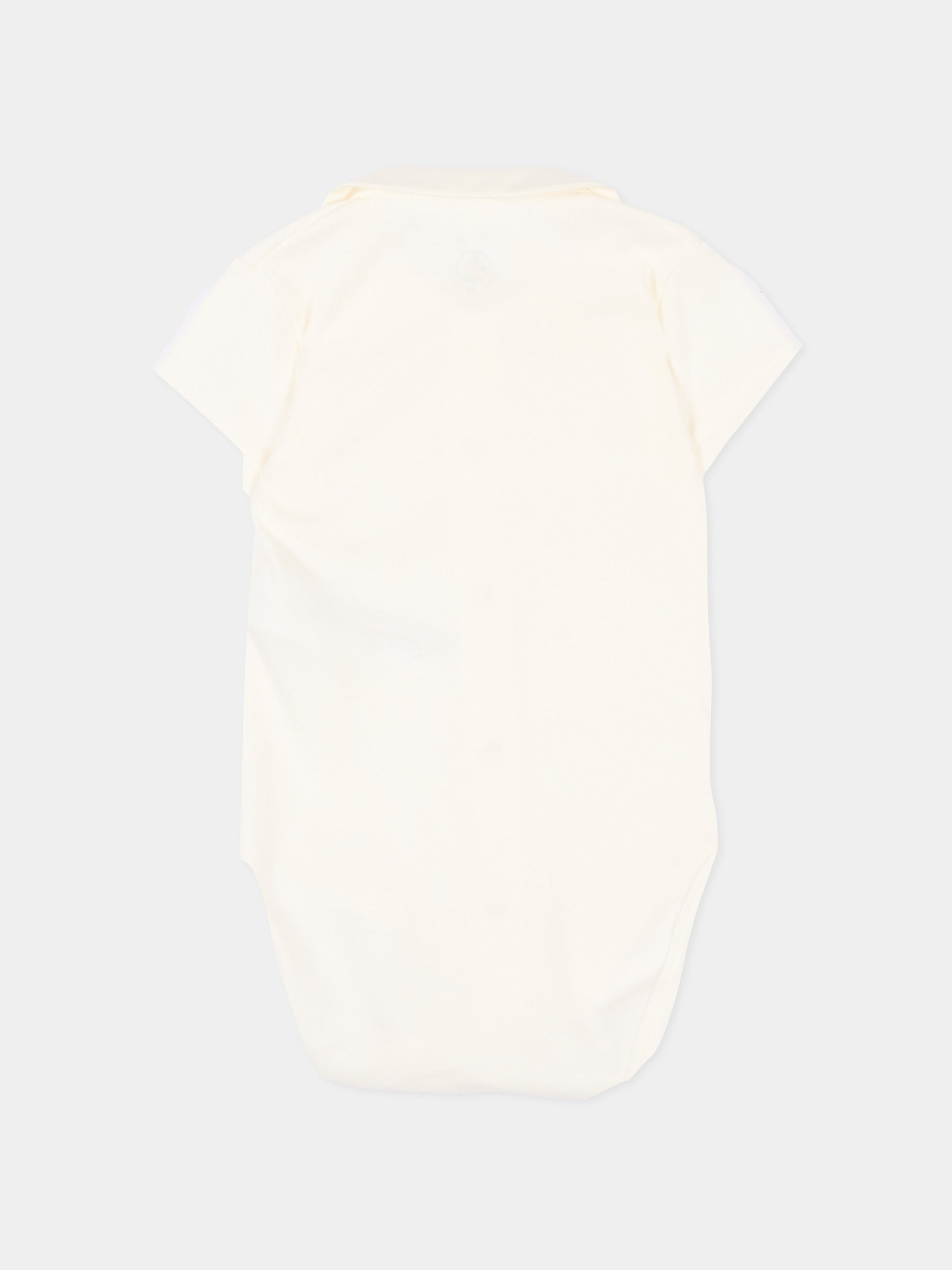 Salopette bianca per neonato a righe,Petit Bateau,A0EZ3 MARSHMALLOW/SMOKING 01