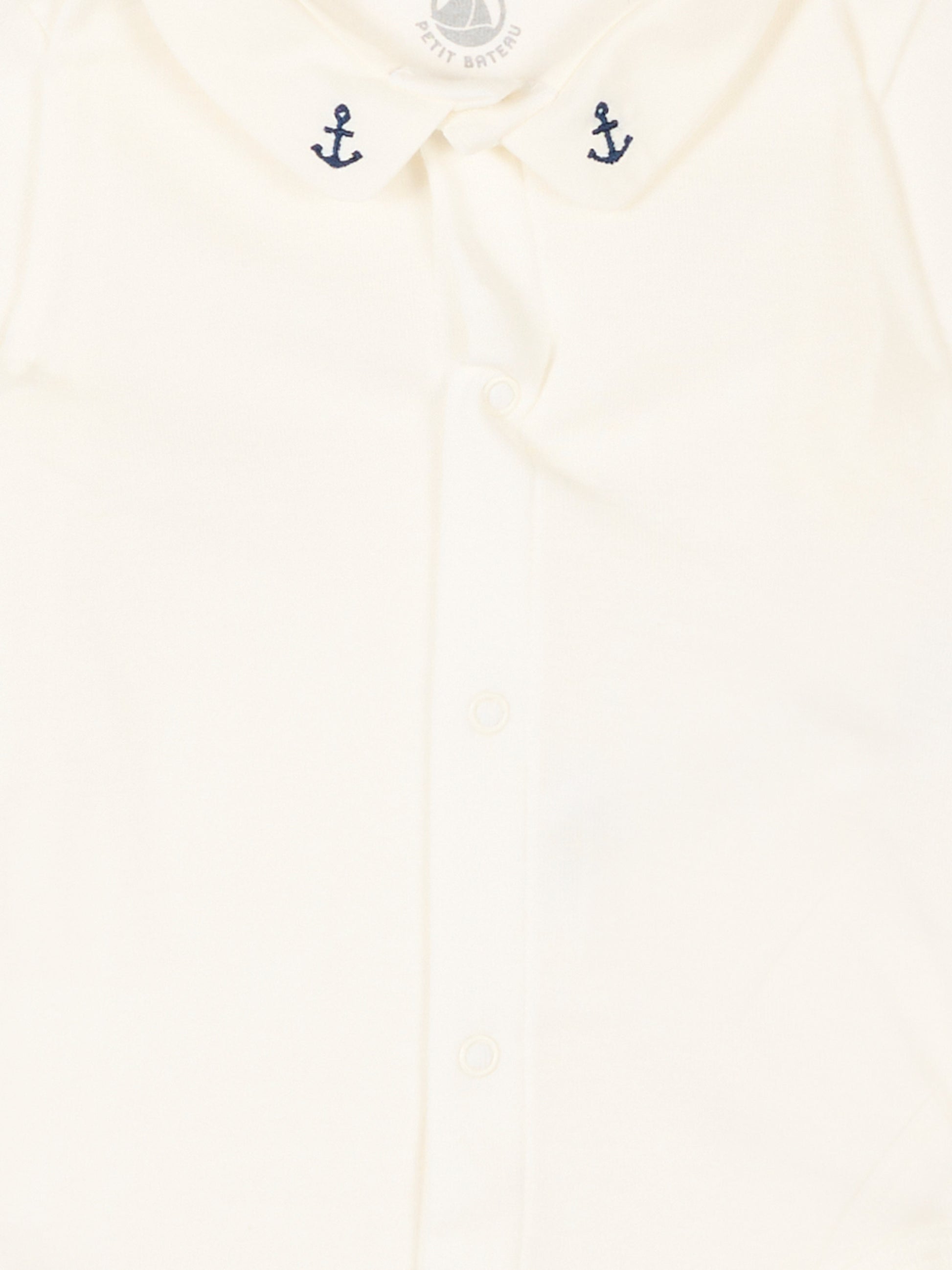 Salopette bianca per neonato a righe,Petit Bateau,A0EZ3 MARSHMALLOW/SMOKING 01