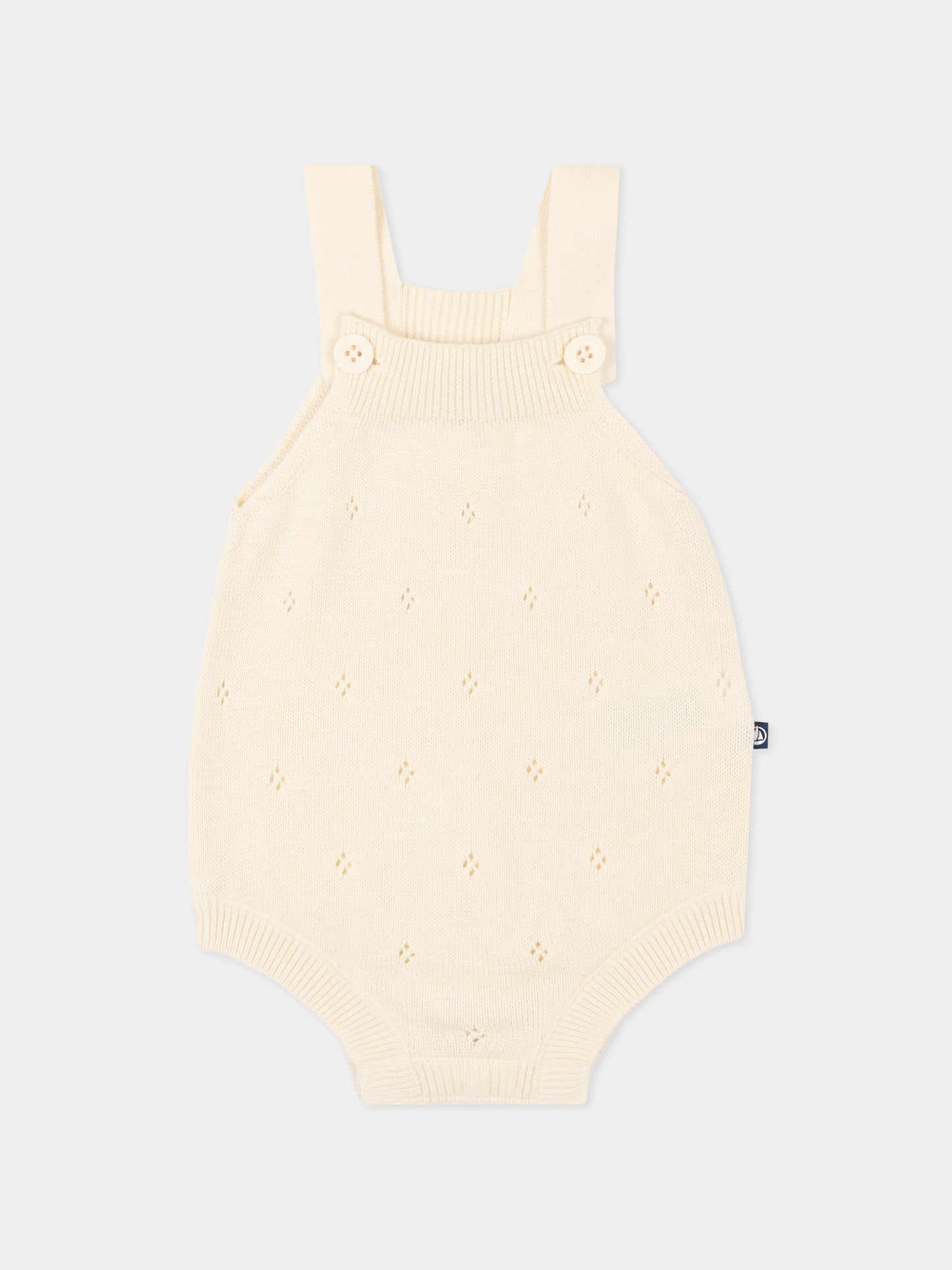 Pagliaccetto avorio per neonata crochet,Petit Bateau,A0FOP MILK 01
