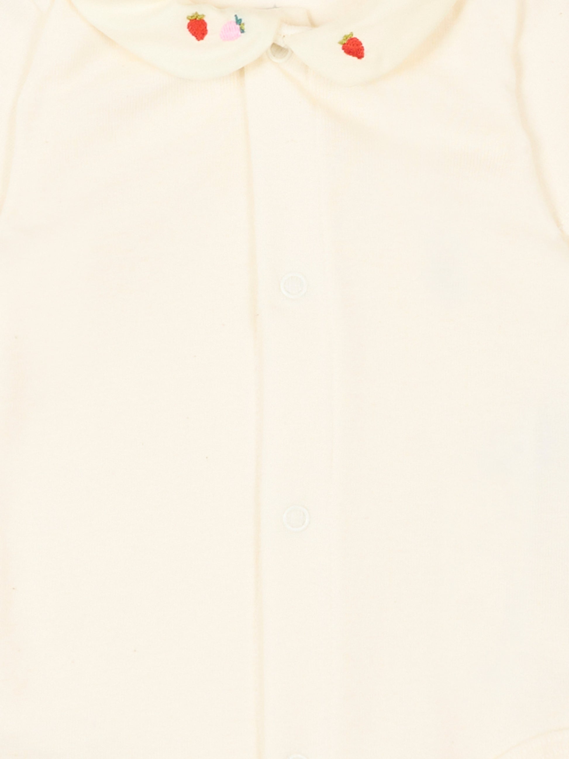 Body avorio per neonata con fragole,Petit Bateau,A0FSV MILK/BARELY 02