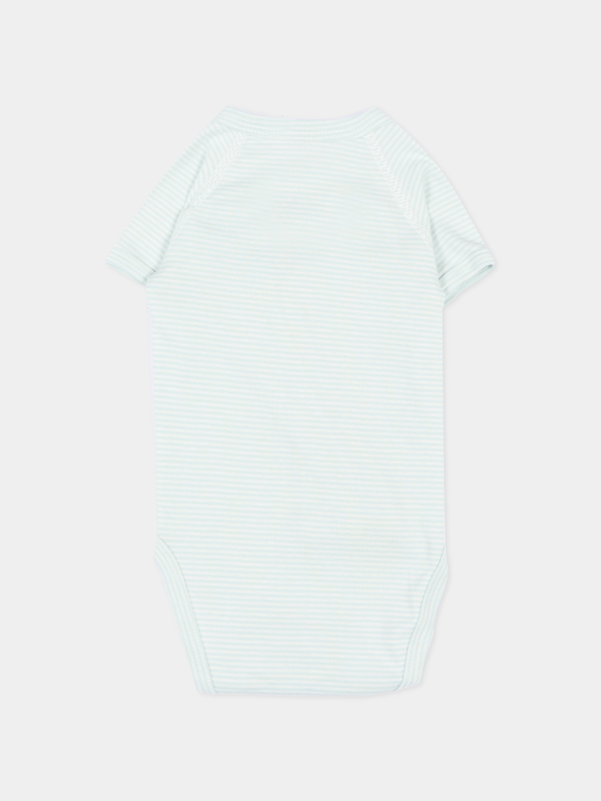 Set body avorio per neonato a righe,Petit Bateau,A0FAG VARIANTE 1 00