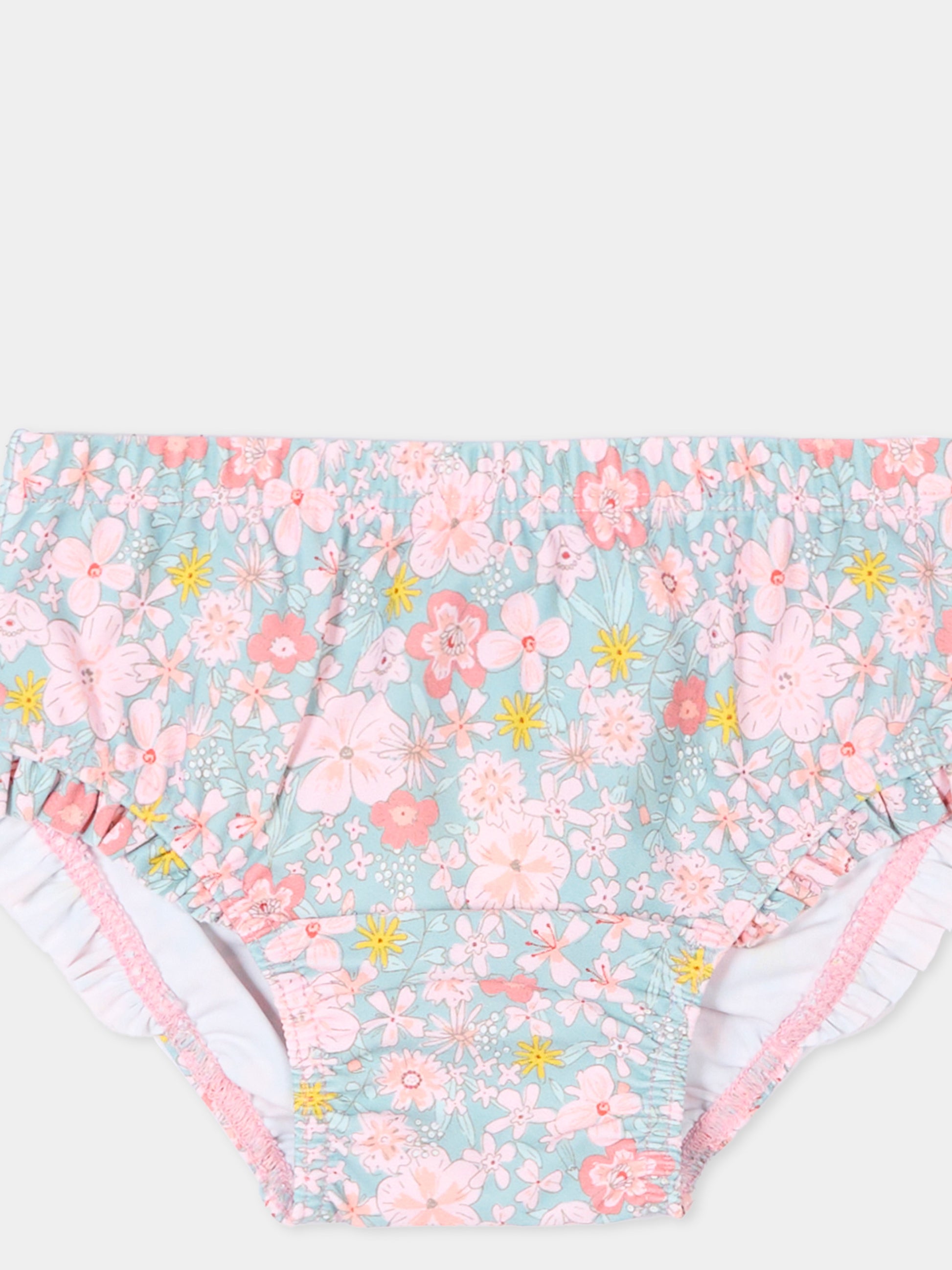 Slip bikini multicolor per neonata floreale,Petit Bateau,A0FNH SPRAY/MULTICO 01