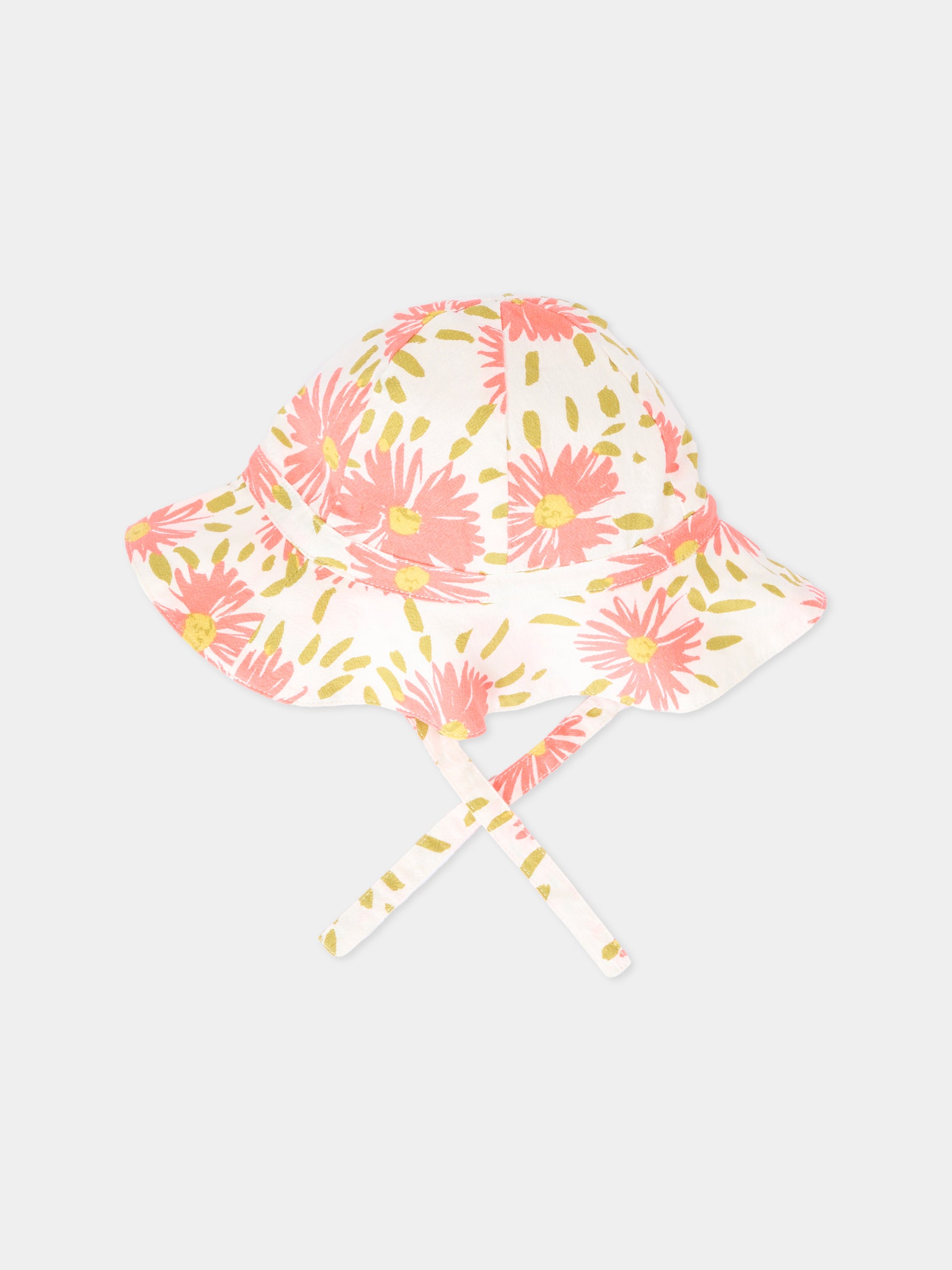 Cloche multicolor per neonata con fiori,Petit Bateau,A0FDU MARSHMALLOW/MULTICO 01