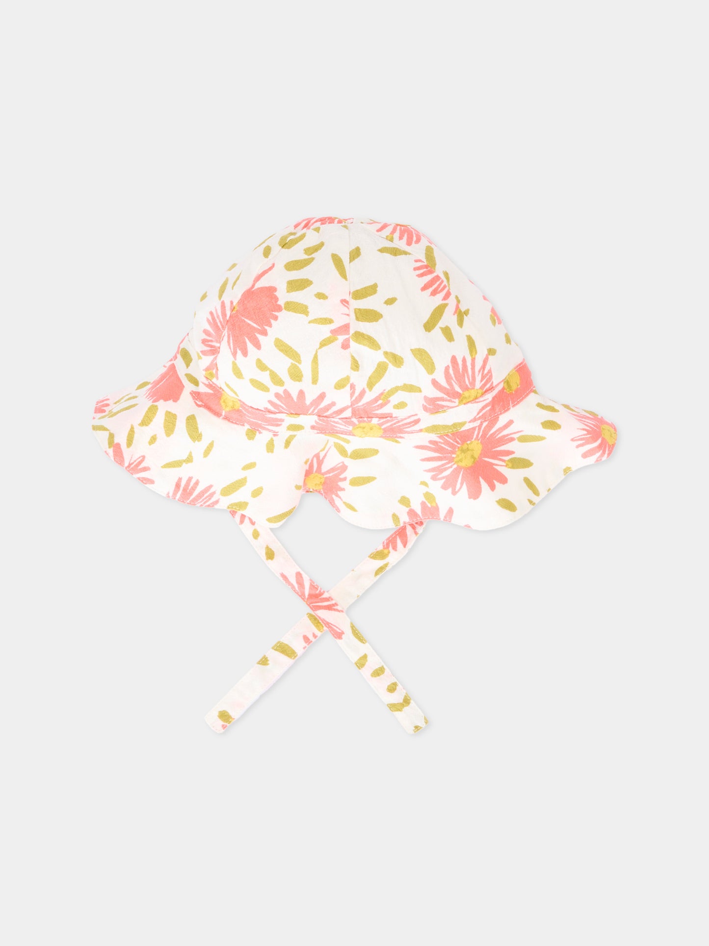 Cloche multicolor per neonata con fiori,Petit Bateau,A0FDU MARSHMALLOW/MULTICO 01