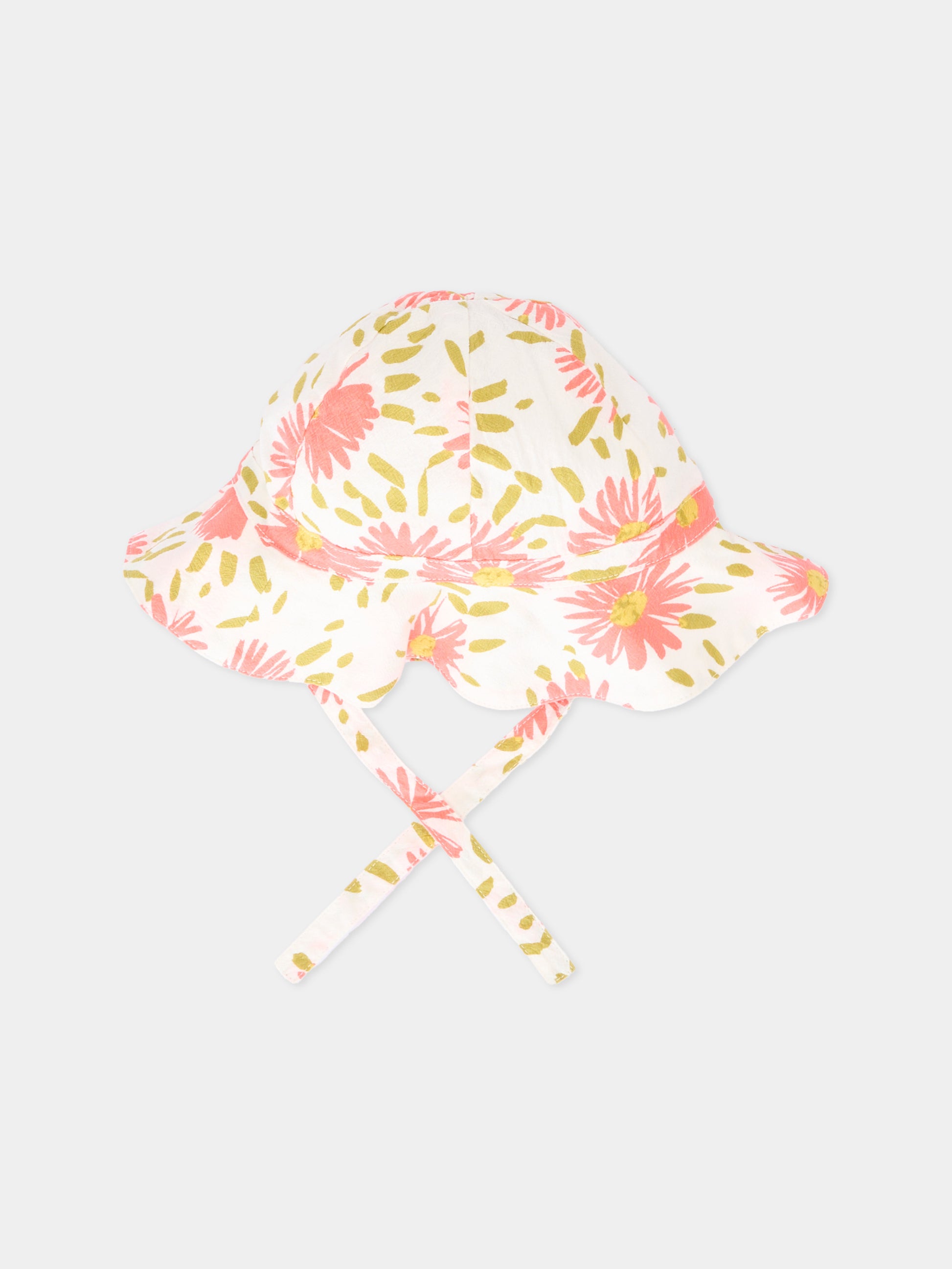 Cloche multicolor per neonata con fiori,Petit Bateau,A0FDU MARSHMALLOW/MULTICO 01