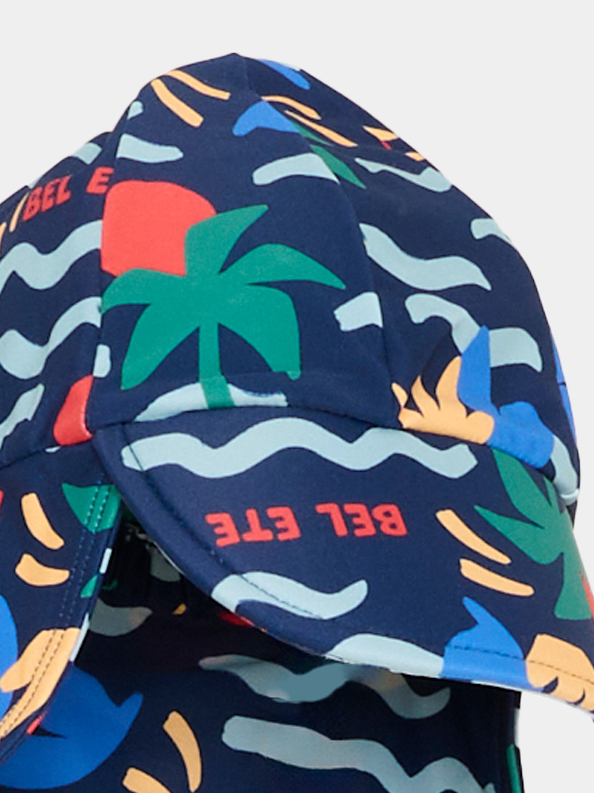 Cappello blu per neonato con stampa mare,Petit Bateau,A0FE0 CREPUSCULE/MULTICO 01