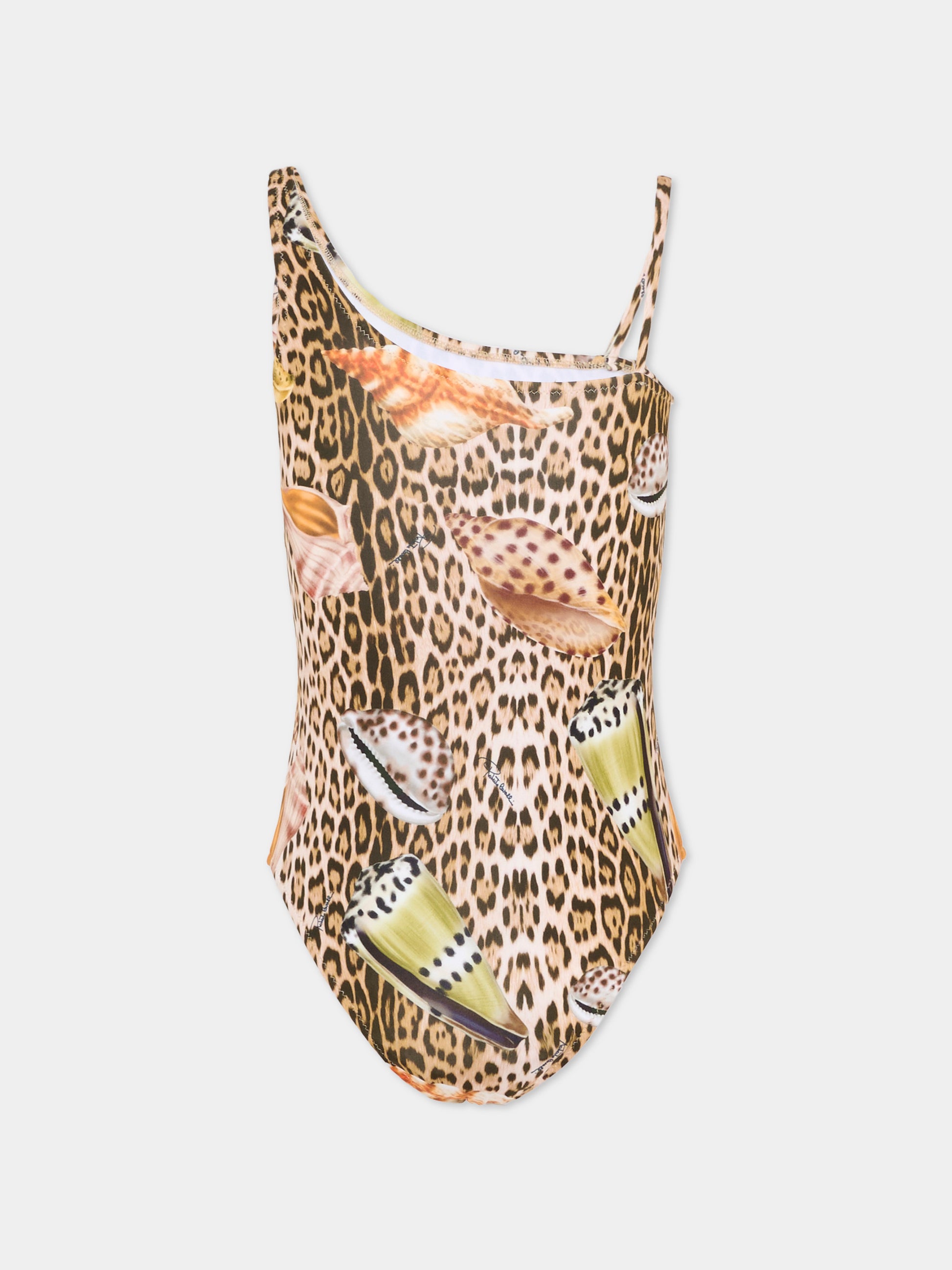 Costume intero multicolor per bambina animalier,Roberto Cavalli Kids,CGP26055CO MACULA NEW HERITAGE